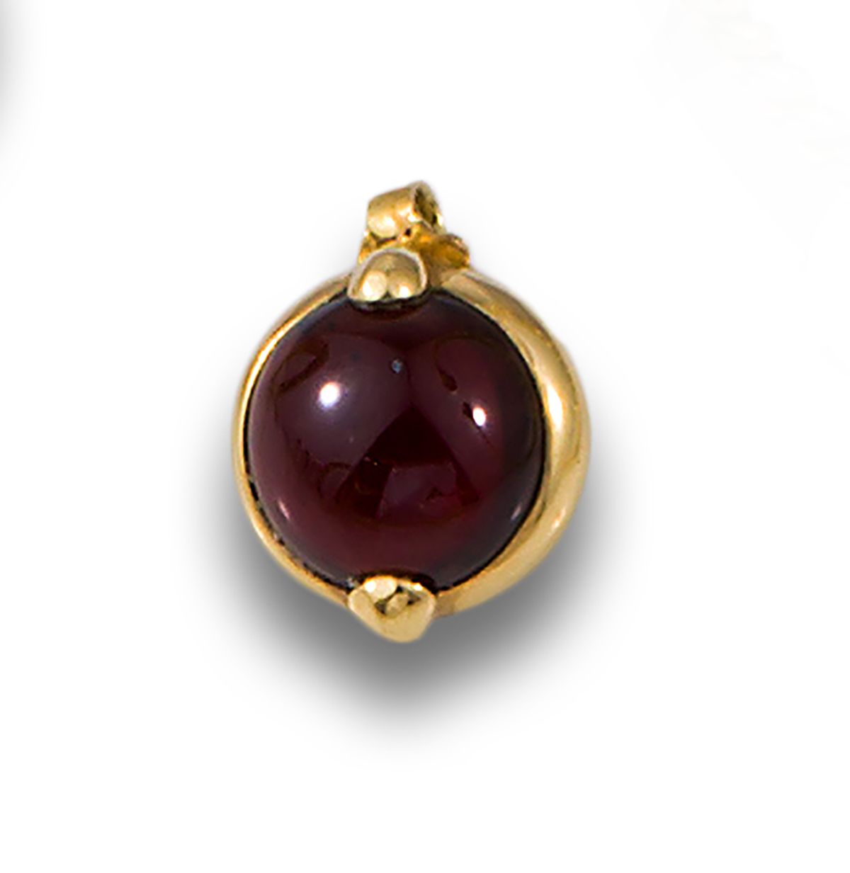 GARNET EARRING, YELLOW GOLD Pendant (only one), made of 18kt yellow gold, formed&hellip;