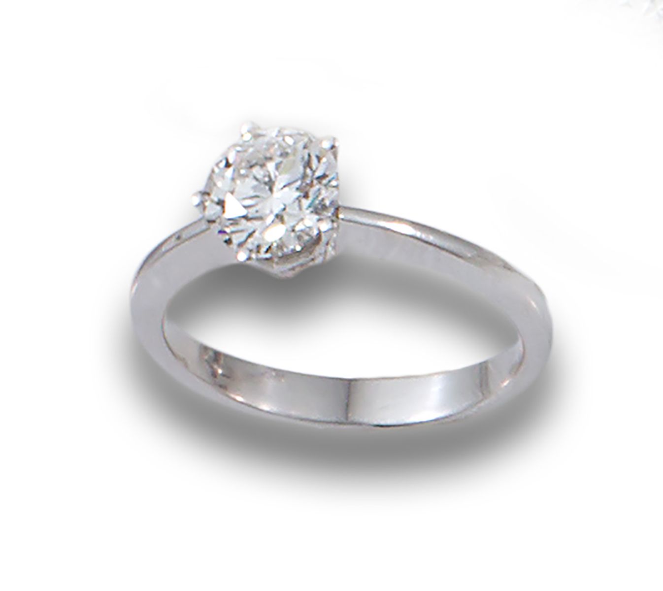 SOLITAIRE 1.25 CT. APROX Solitario in oro bianco 18 carati con un diamante tagli&hellip;