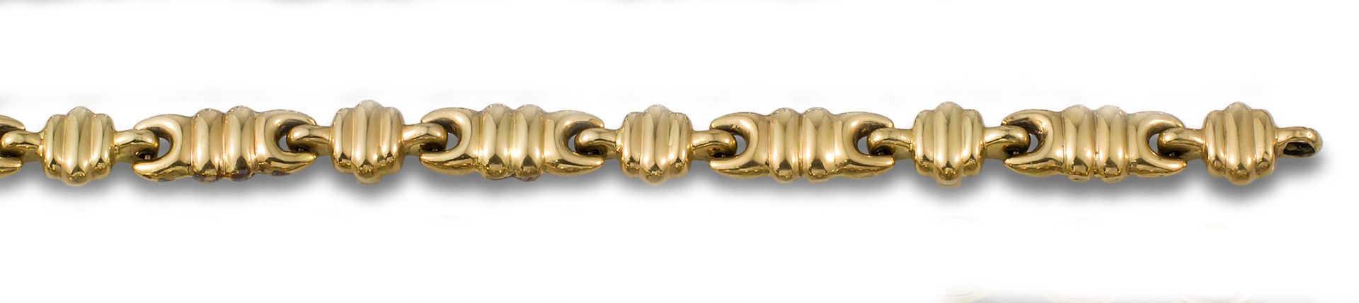 18kt yellow gold bracelet with calibrated synthetic sapphires 18K黄金手镯，带有校准的合成蓝宝石&hellip;