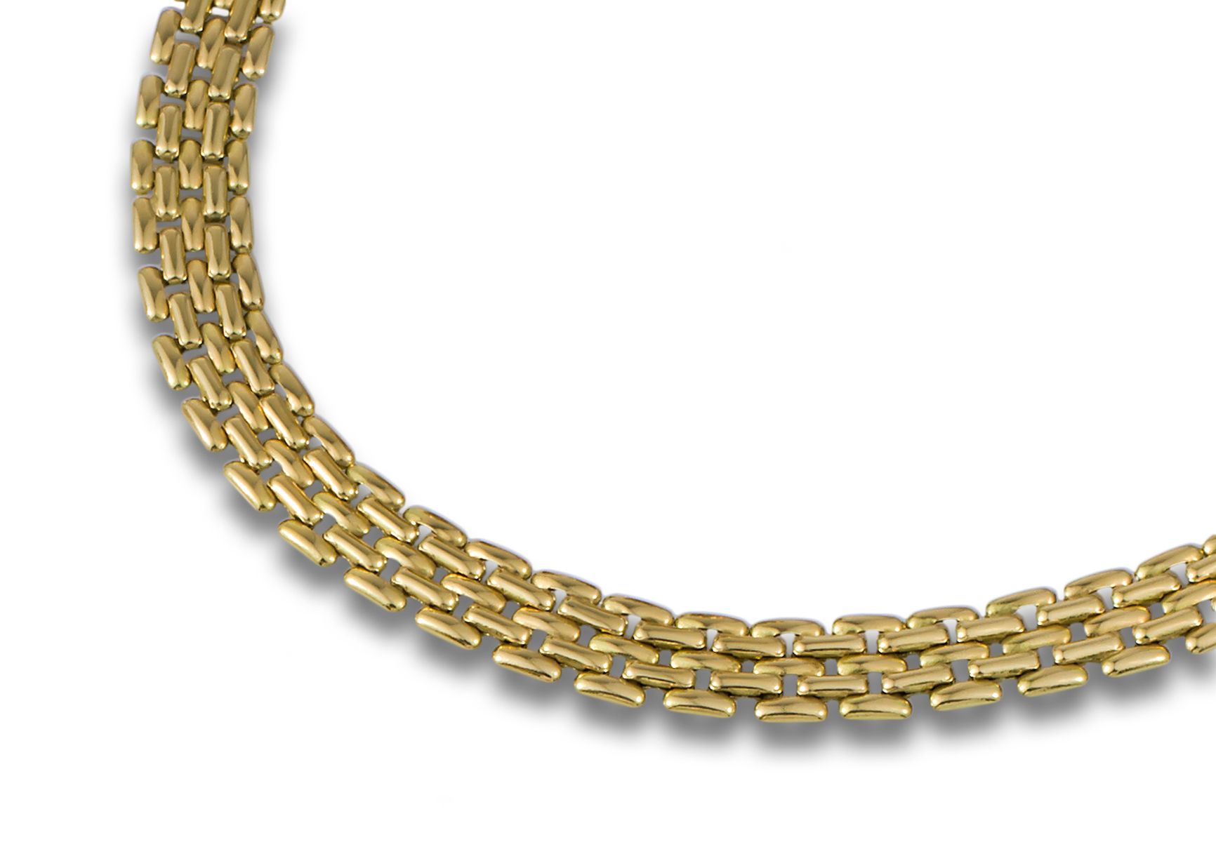GOLD PANTHERE TYPE CHOKER Collier panthère en or jaune 18kt. Poids : 40.85 gr. .