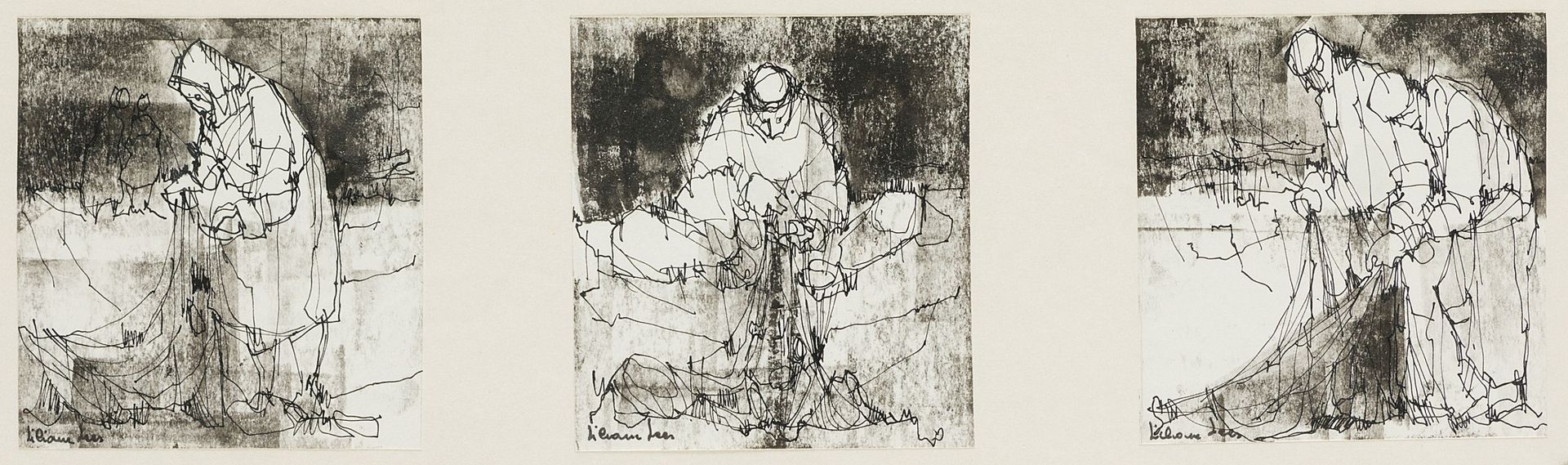 LILIANE LEES - RANCEZE Inks on paper 

 Three signed drawings, framed

 Measurem&hellip;