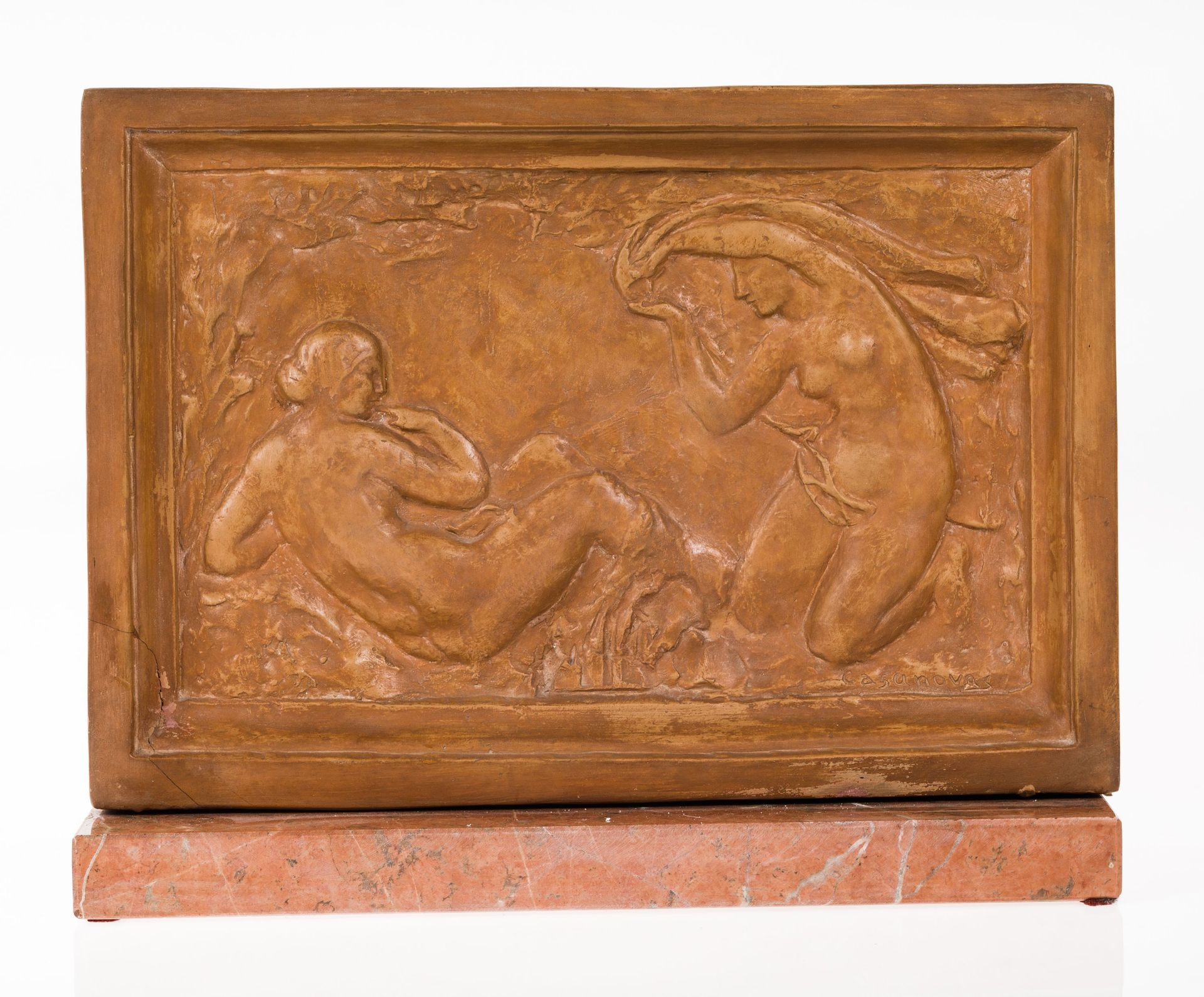 ENRIC CASANOVAS Terrakotta-Relief

 Signiert Casanovas in der unteren rechten Ec&hellip;