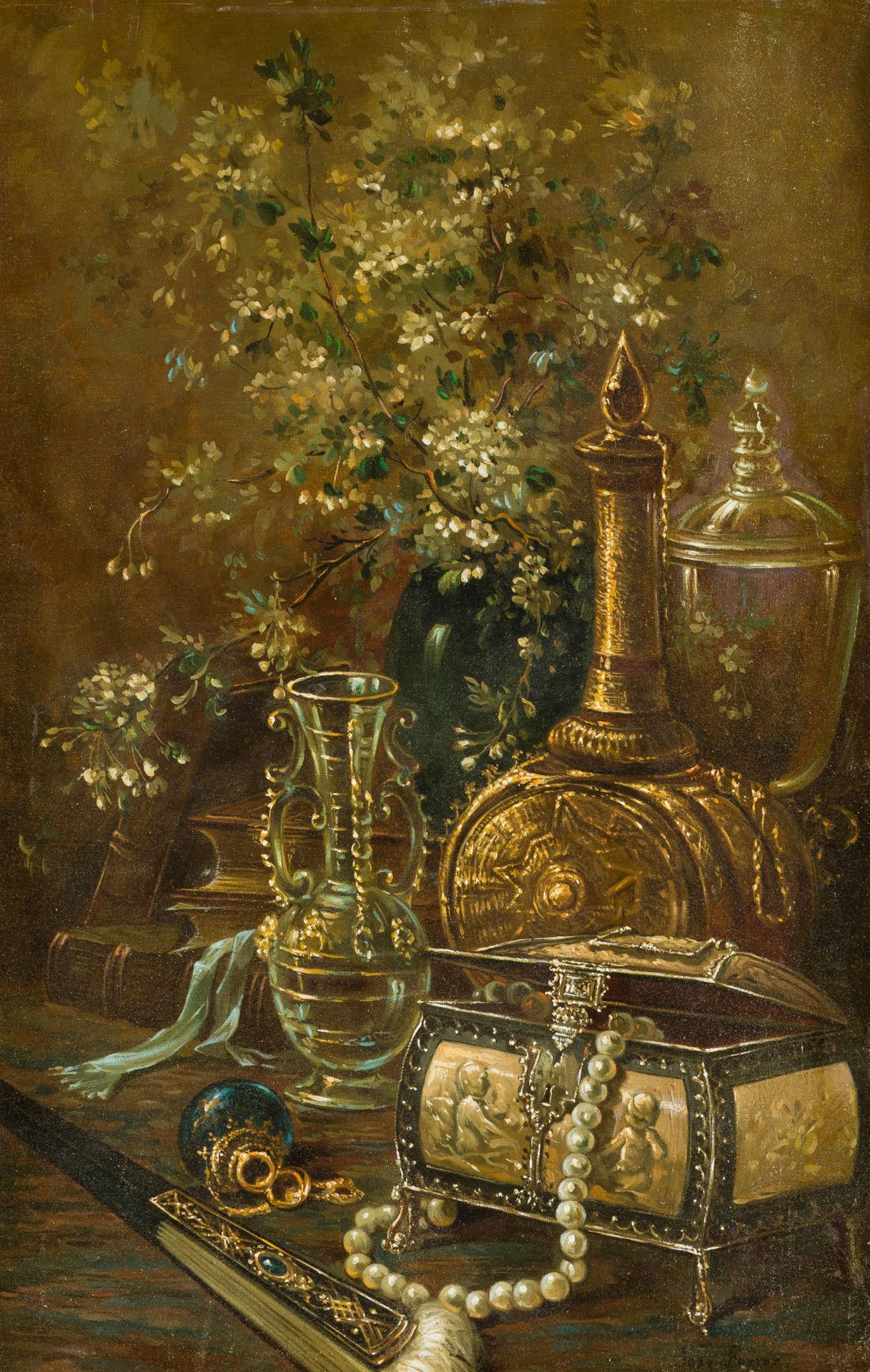 VALENCIAN SCHOOL (19th century) "Still life" Huile sur toile Signée dans le coin&hellip;