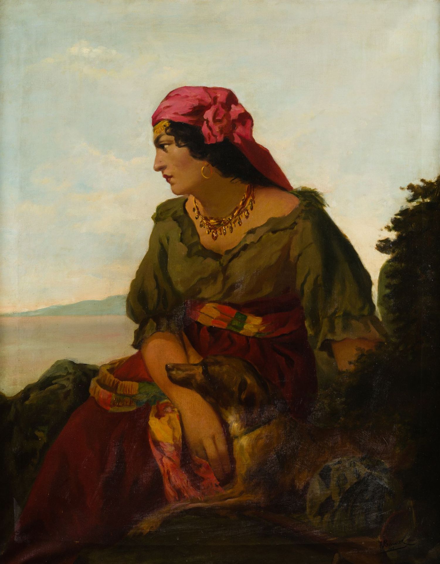 FRENCH SCHOOL (Late. 19th century - Early 20th century) "The gypsy", 1903 Huile &hellip;