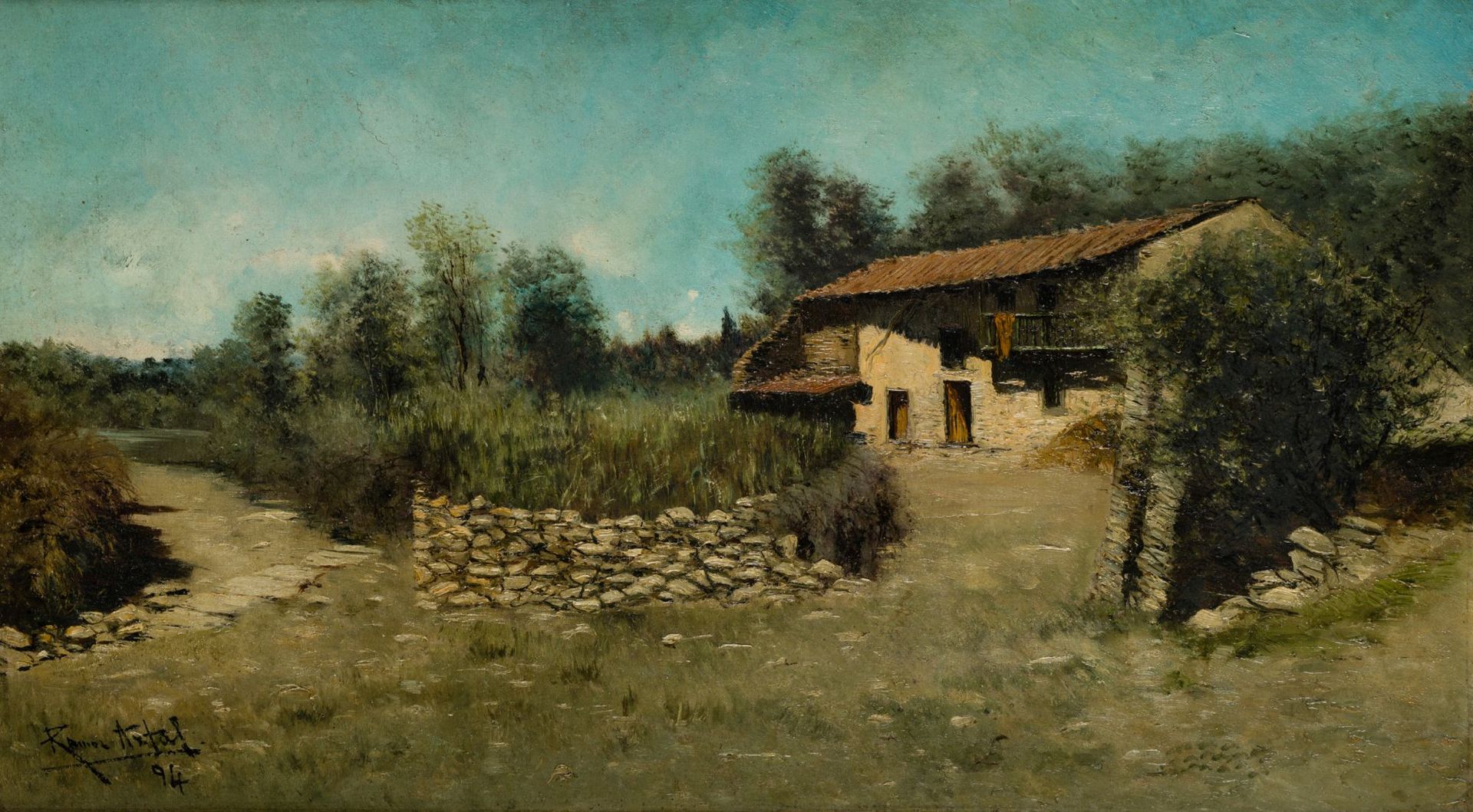 MANUEL RAMOS ARTAL Madrid (1855) / (1915) "Landscape with a house", 1894 Huile s&hellip;