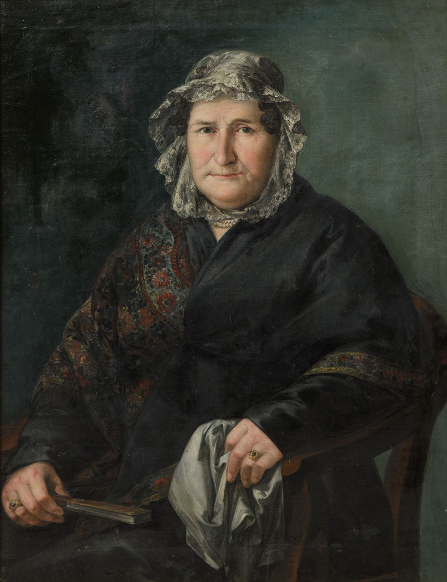 FOLLOWER OF VICENTE LOPEZ PORTAÑA (19th century) "Portrait of a lady" Huile sur &hellip;