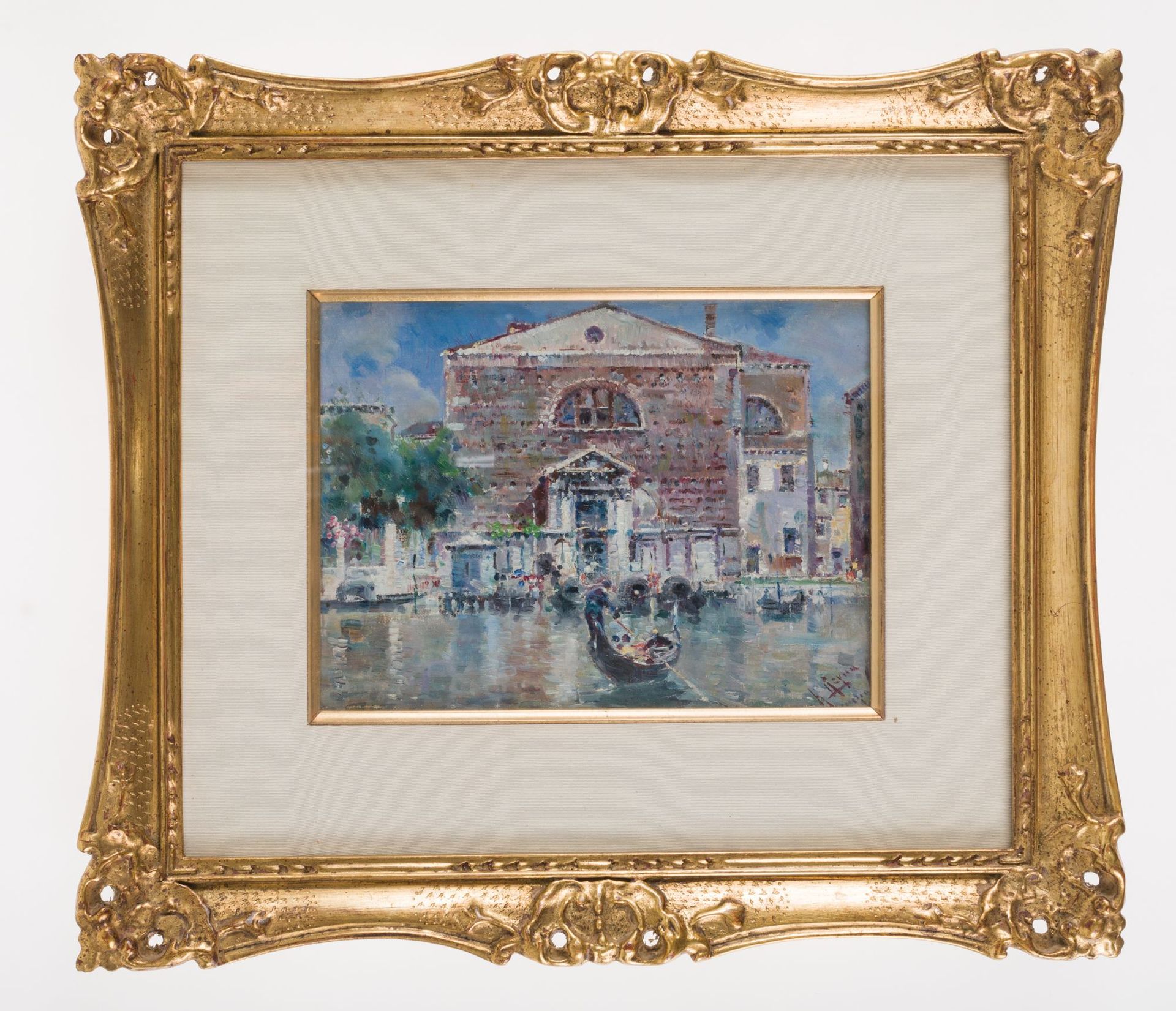 ANTONIO REYNA MAlaga (1862) / Rome (1937) "The Grand Canal of Venice with the ch&hellip;