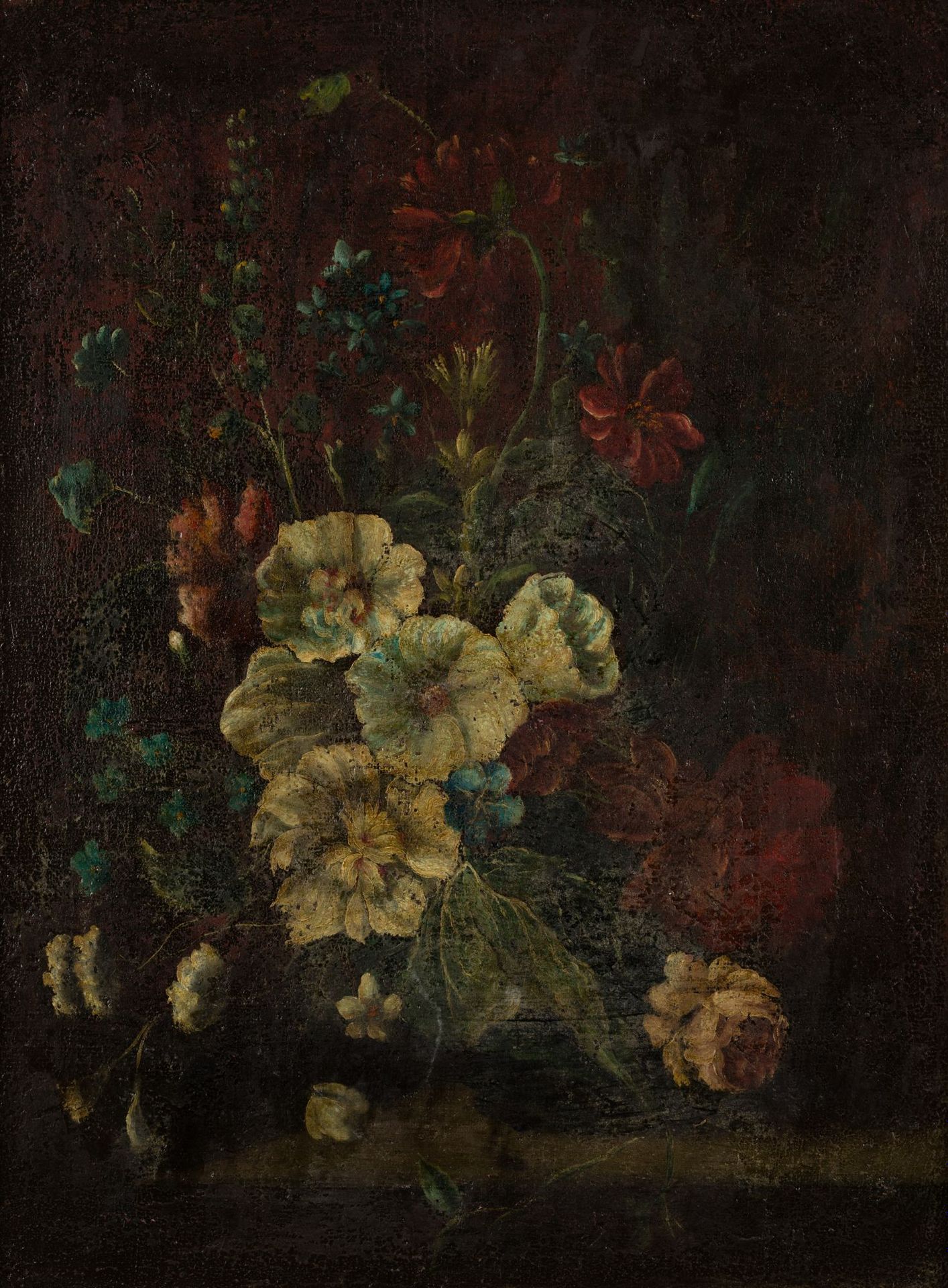 ANONYMOUS (Early 20th century) "Vase with flowers" Öl auf Leinwand Maße: 81 x 60&hellip;