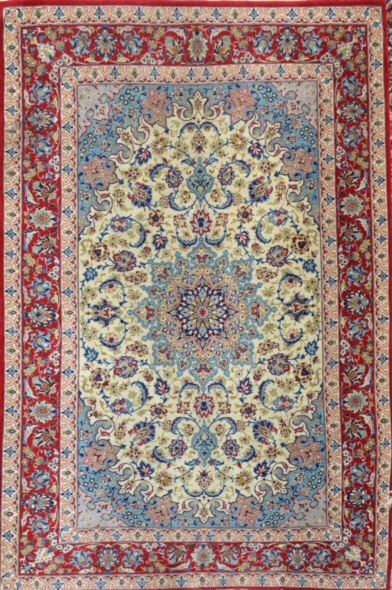 Null Fine Isfahan Iran. Wool and silk. Circa 1980. Technical characteristics: Ve&hellip;