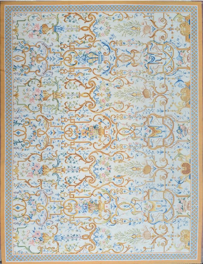 Null Wichtiger Teppich im Aubusson-Stil aus dem 20. Jahrhundert. 

Technische Me&hellip;