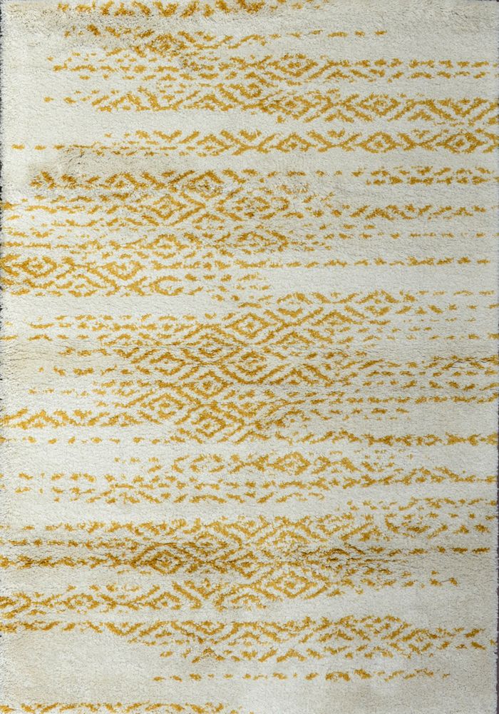 Null 来自20世纪的现代当代地毯。

技术特点: 羊毛天鹅绒，棉质底布。

米色背景，金黄色的钻石图案。

总体状况良好

尺寸：230 x 160 cm