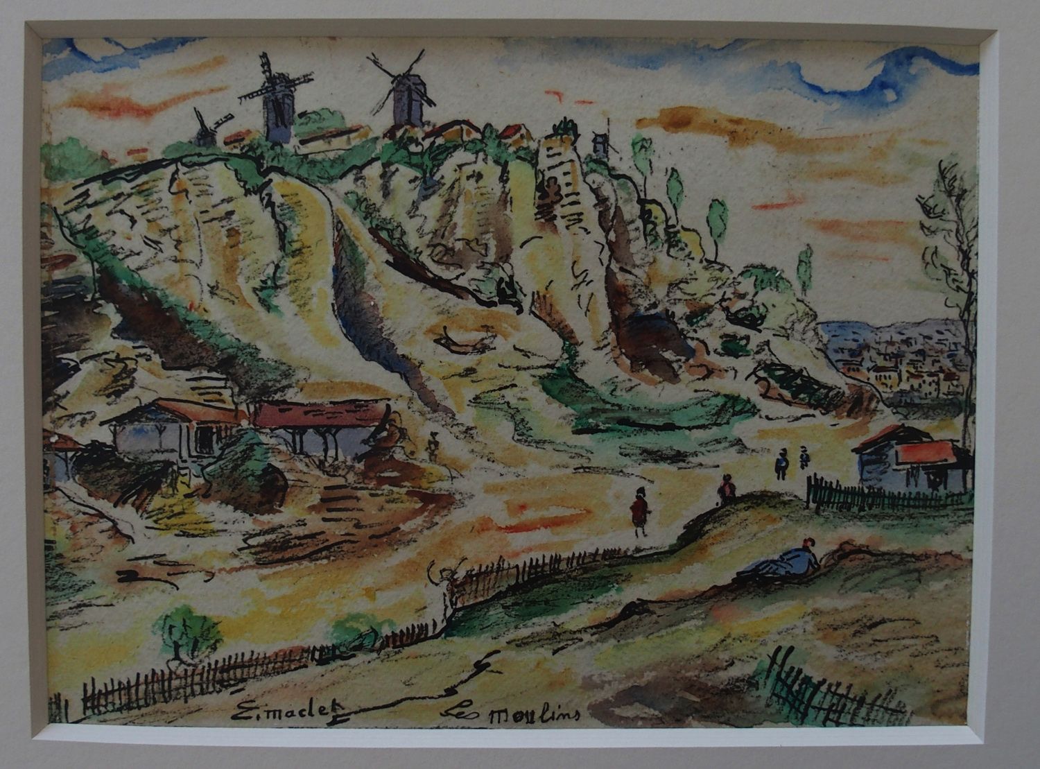 Null Elisée MACLET (1881 - 1962) 归属于:山上的磨坊

水彩和印度墨水，左下方有签名和标题

16,5 x 23 cm 正在观看