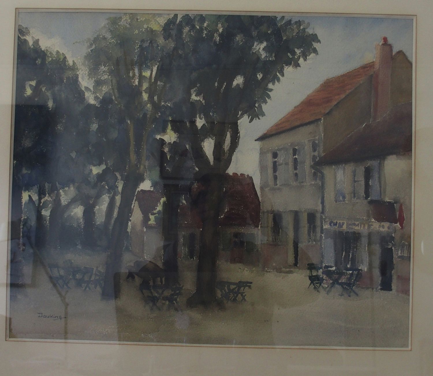 Null 乔治-杜金（1902-1987）：库洛米耶客栈，1939年

左下角有签名的水彩画，41.5 x 50厘米，正在观看