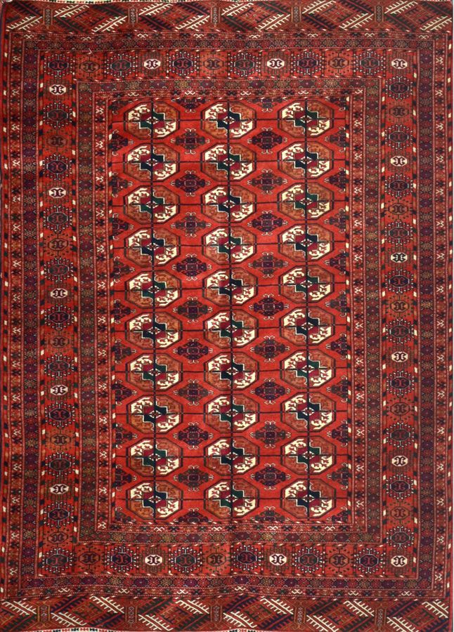 Null Ende Tekke Buchara 

Turkmenisch 

1. Hälfte des XX. 

Maße 190 x 135 cm

W&hellip;