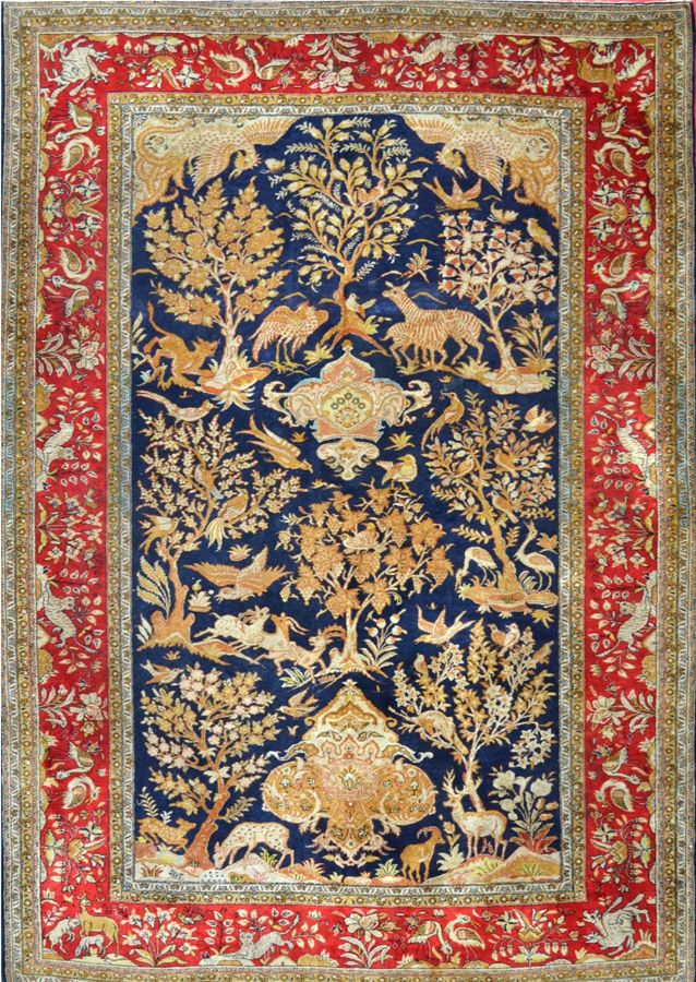 Null 原创和精美的丝绸Ghoum

伊朗

约1965年

沙赫时代

尺寸200 x 140厘米

丝绸基础上的丝绒

密度。每平方米约10000节

状&hellip;