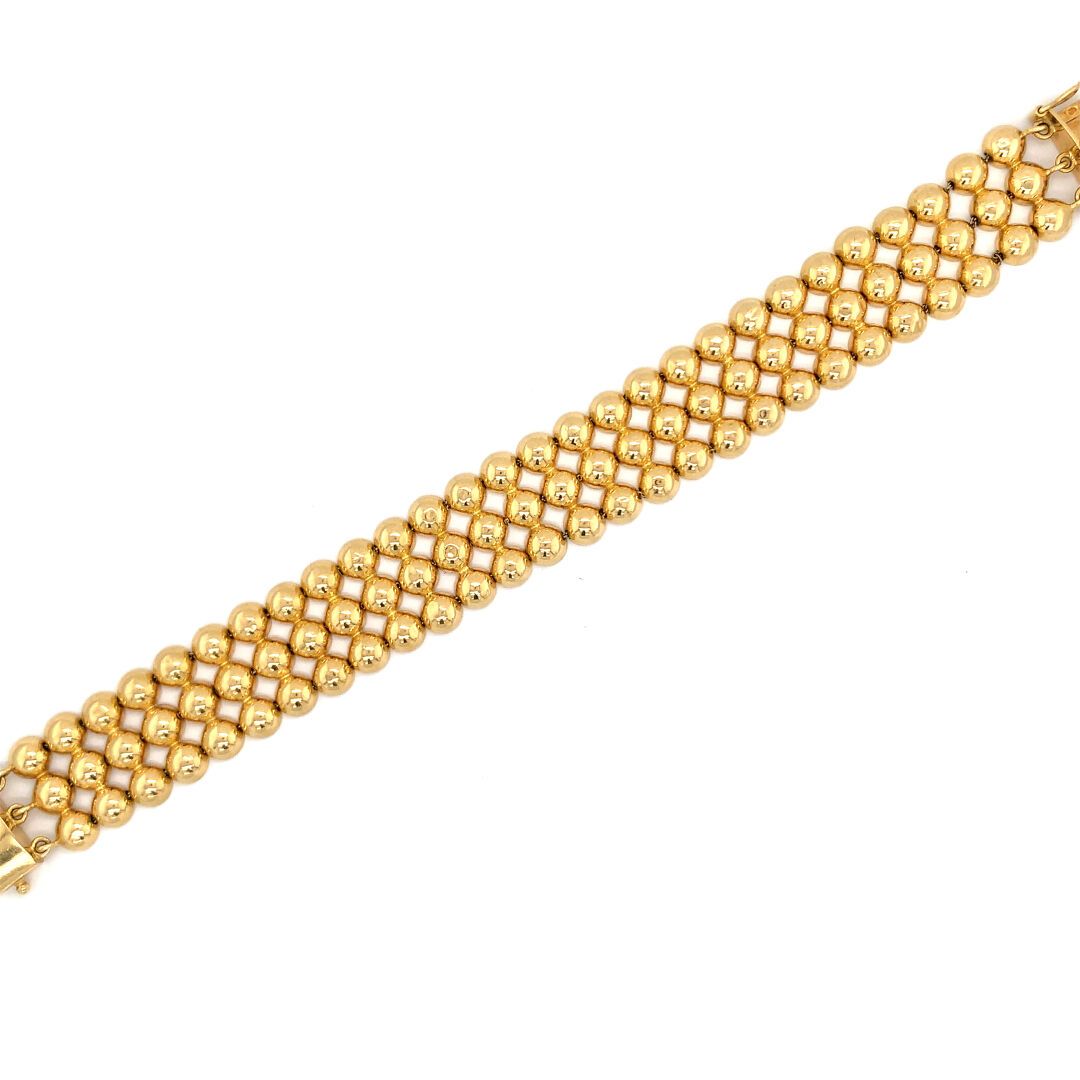 BRACELET souple en or PULSERA de oro (750‰) suave decorada con tres filas de med&hellip;