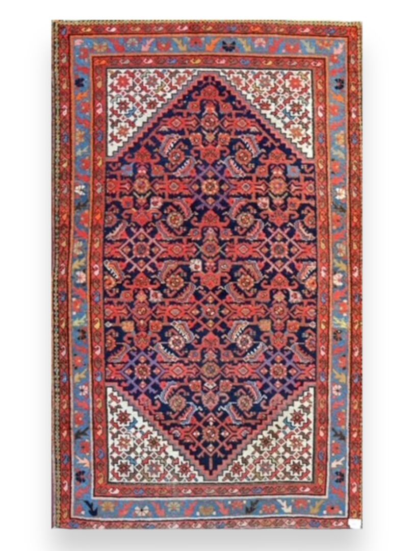 TAPIS, Ancien Mélayer , Iran 古老的Melayer，伊朗
约1940年
尺寸205 x 130厘米
棉质基础上的羊毛绒布 
状况良好&hellip;