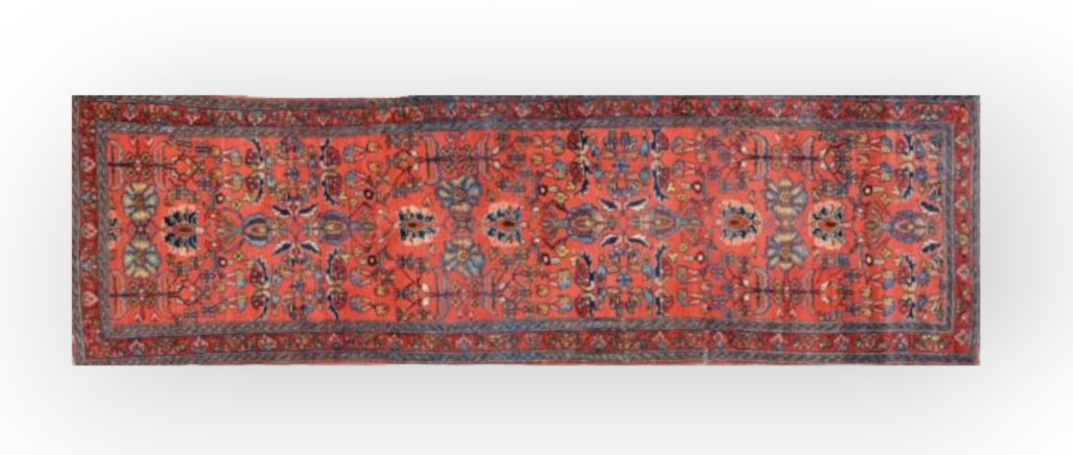 TAPIS - Galerie Lilian, Iran 莉莉安画廊，伊朗
棉基上的羊毛绒布 
粉色领域装饰有五个多色花冠的奖章 
约在1975年
尺寸305 &hellip;