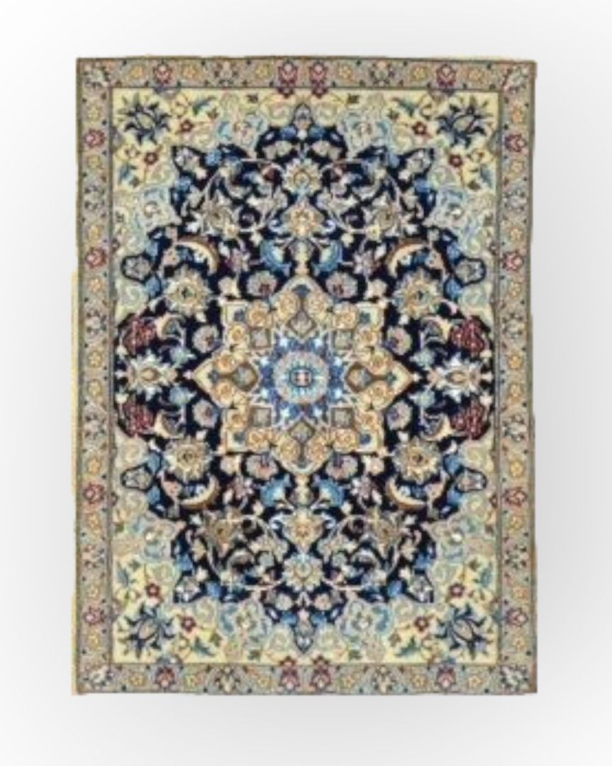 TAPIS - Nain, Iran Nain, Iran
Wollsamt, in Seide eingefasste Blumen auf Baumwoll&hellip;