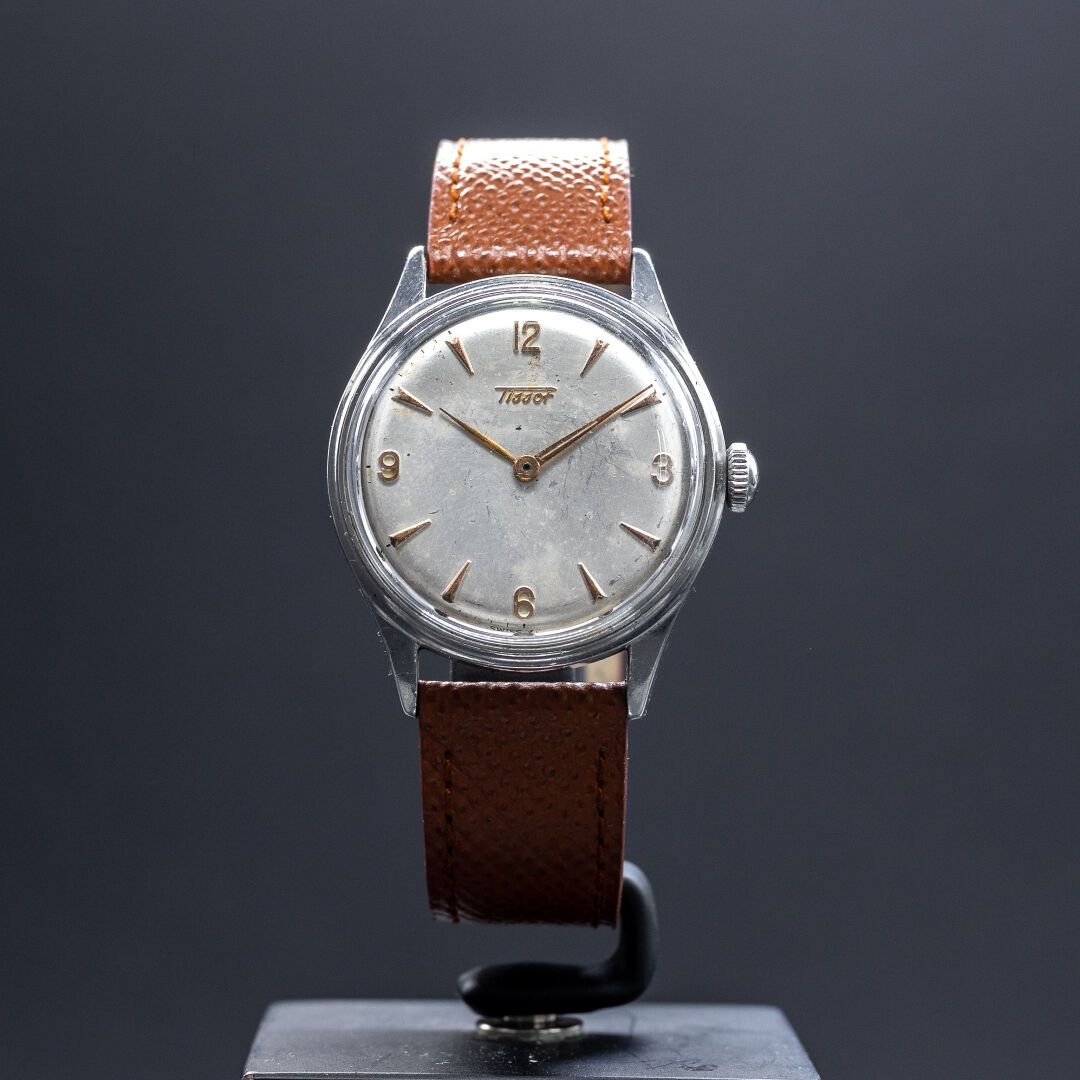 Tissot 6445-2 Bracelet-montre Tissot 6445-2 en acier, boîtier 35mm, cadran blanc&hellip;