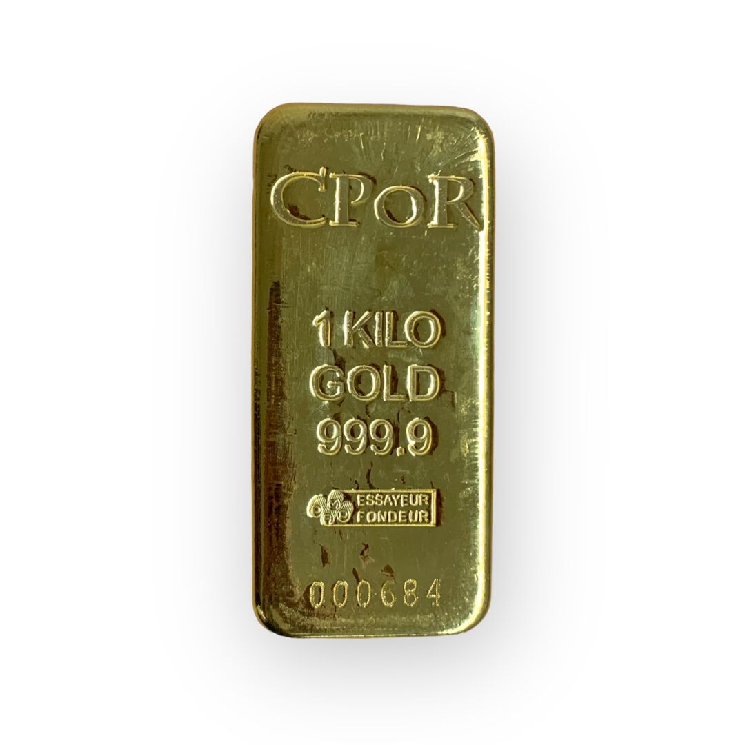 Lingot d'or Gold LINGOT 999.9 thousandths. 
Weight : 1000 g., with CPR Devises t&hellip;