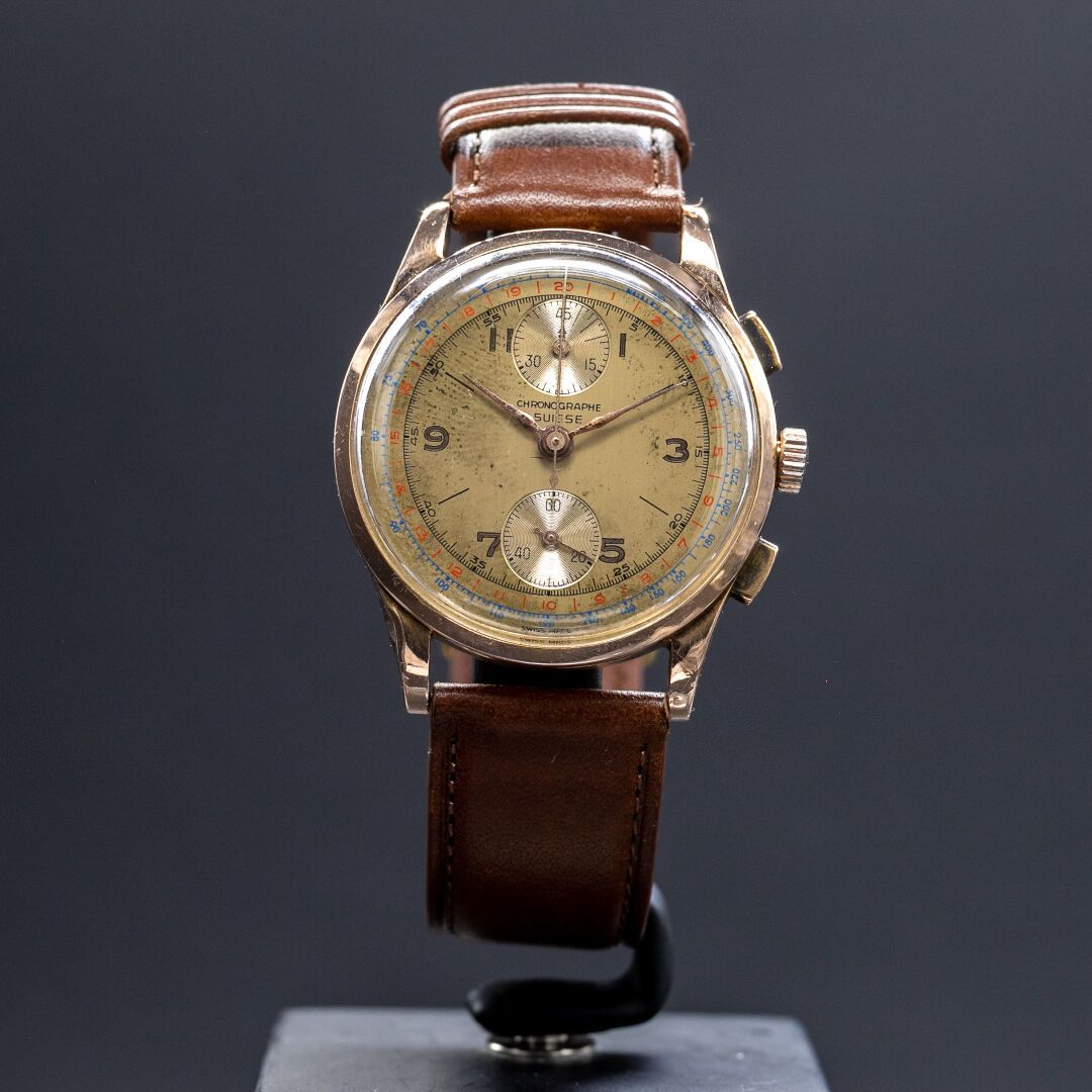 Chronographe Suisse Bracelet-montre Chronographe Suisse en or 18K, boîtier (38mm&hellip;