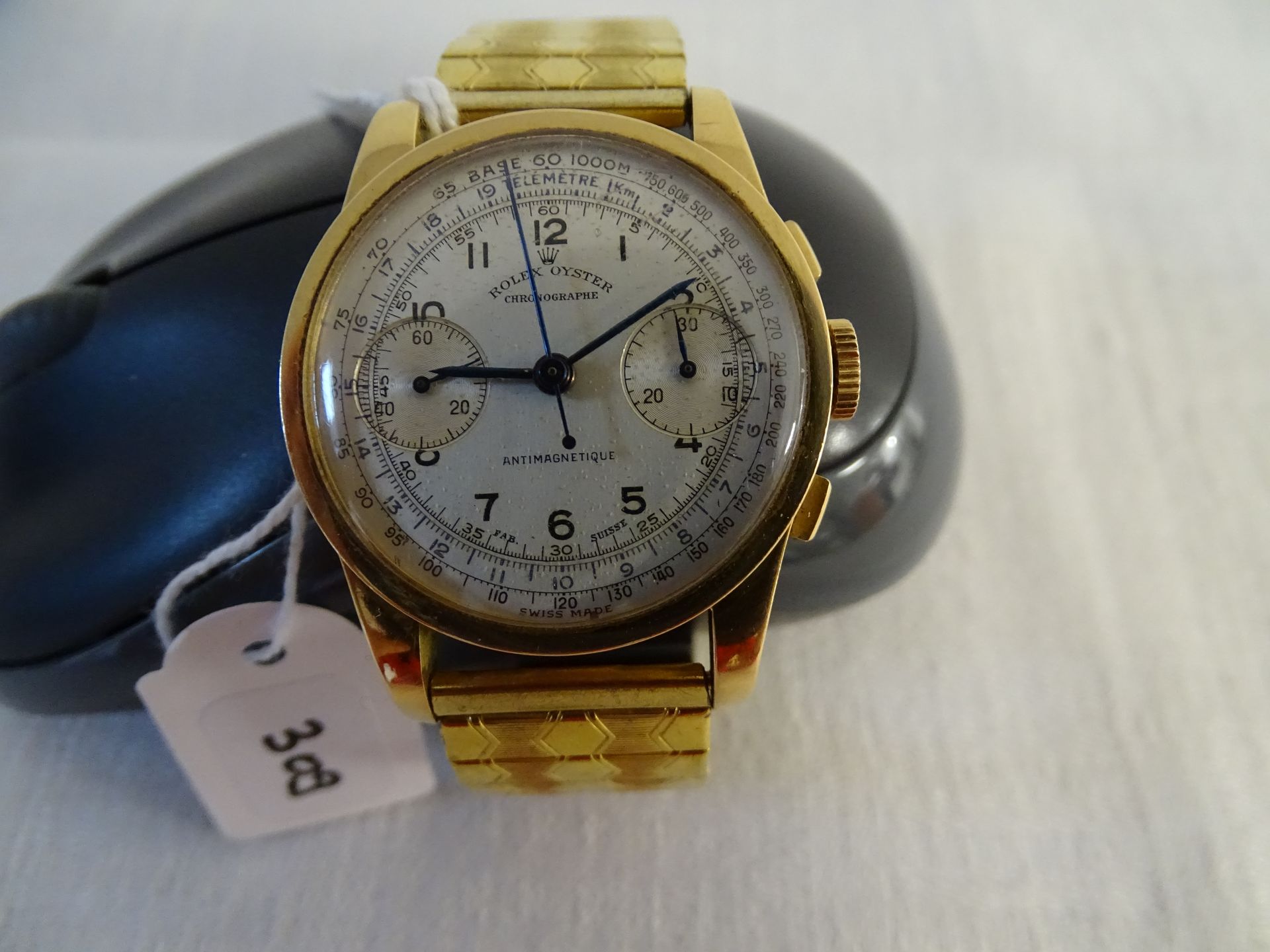 ROLEX Reloj ROLEX Oyster de oro de los años 50/60 con brazalete de metal dorado &hellip;