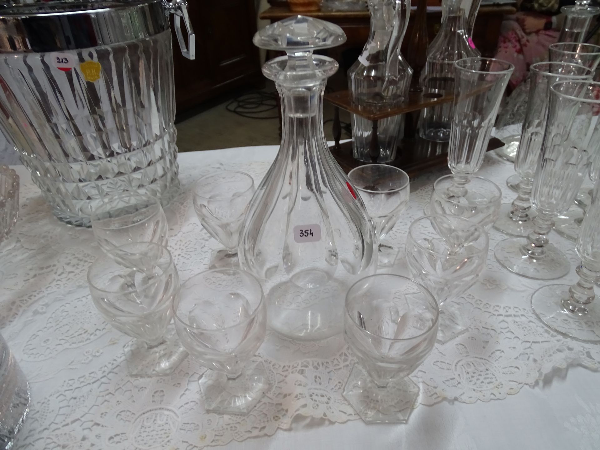 Null Beau service à porto en cristal Baccarat  carafe + 8 verres