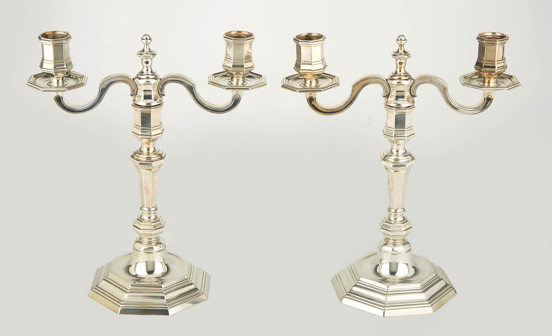 Null CHRISTOFLE. Pair of candelabras with two arms of light that can be used as &hellip;