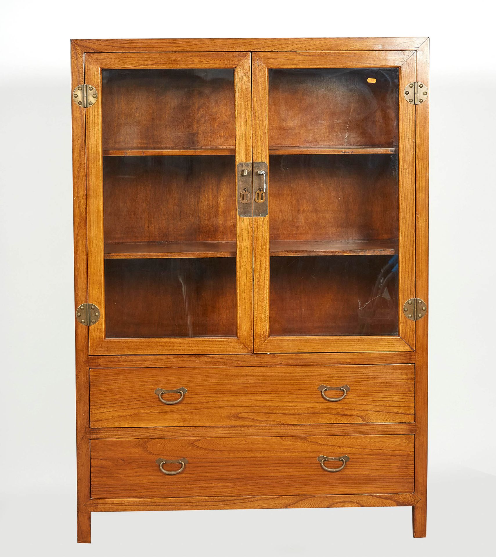 Null China. Elmwood display cabinet opening with two drawers on two rows at the &hellip;