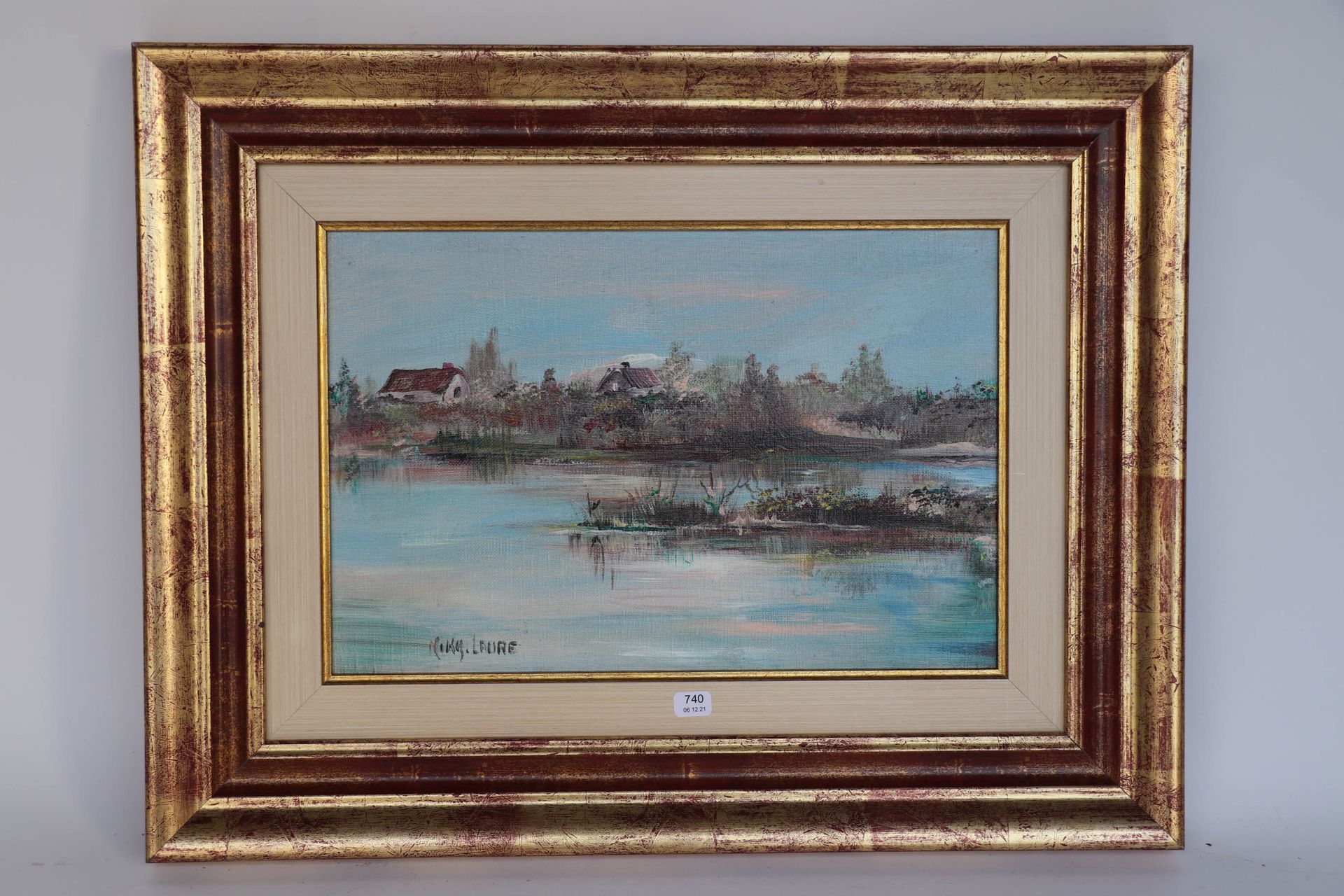 Null LAURE Niky (1935/2014). "Banks of the Orne". Oil on canvas signed lower lef&hellip;