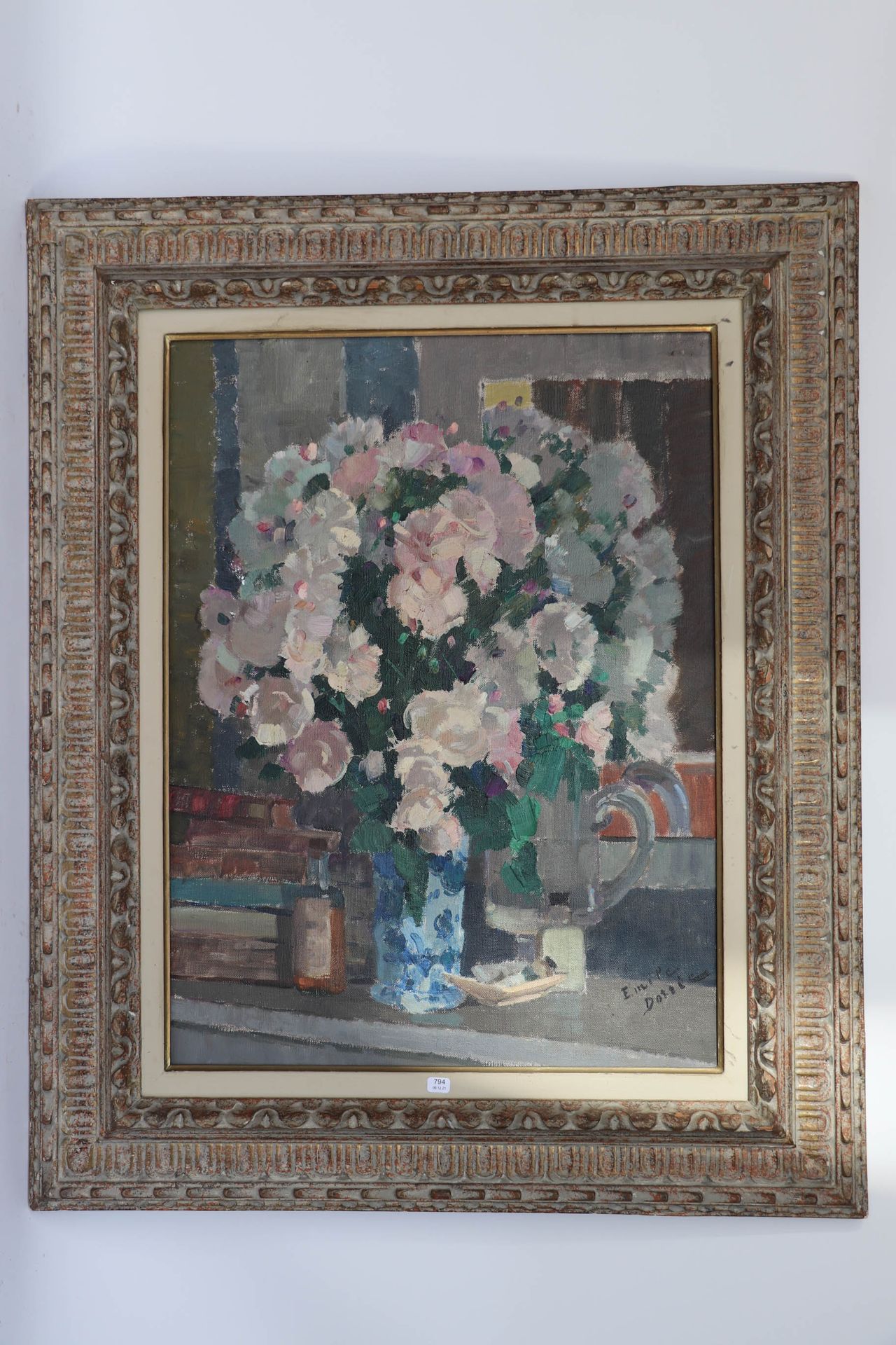 Null DORREE Emile (1883/1959). "Jarrón de flores". Óleo sobre lienzo firmado aba&hellip;