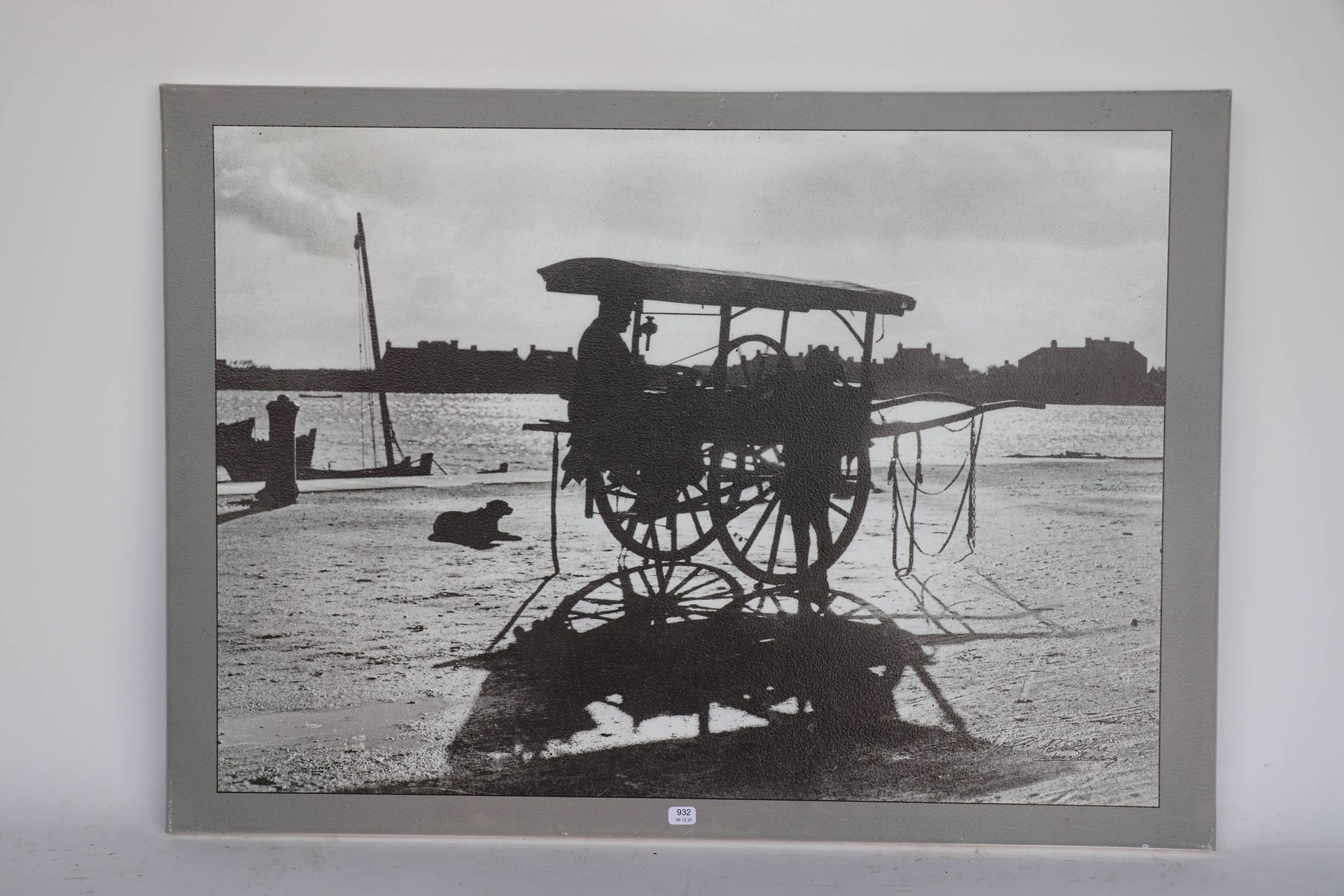 Null BAZIRE Gustave. "La chouette sur les quais". Fotografía sobre lienzo a part&hellip;