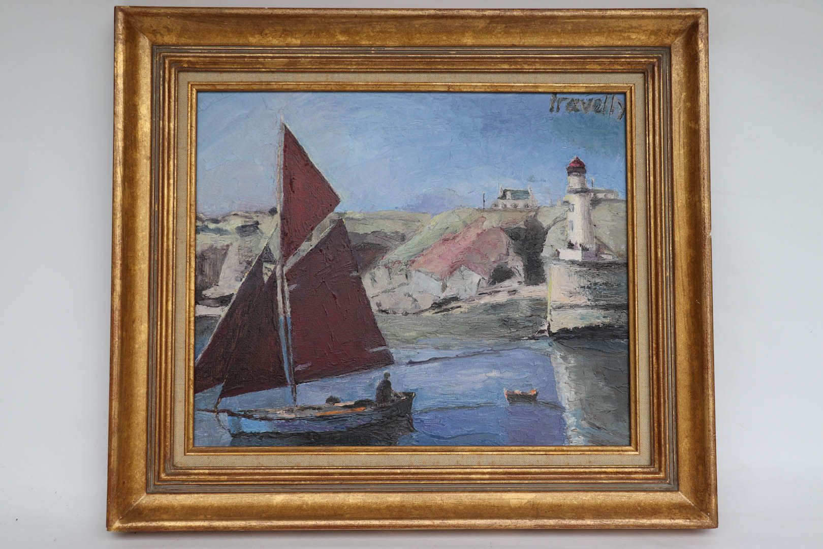 Null TRAVELLY (1915/2012). "Marine". Oil on canvas signed upper right. 38 x 46.