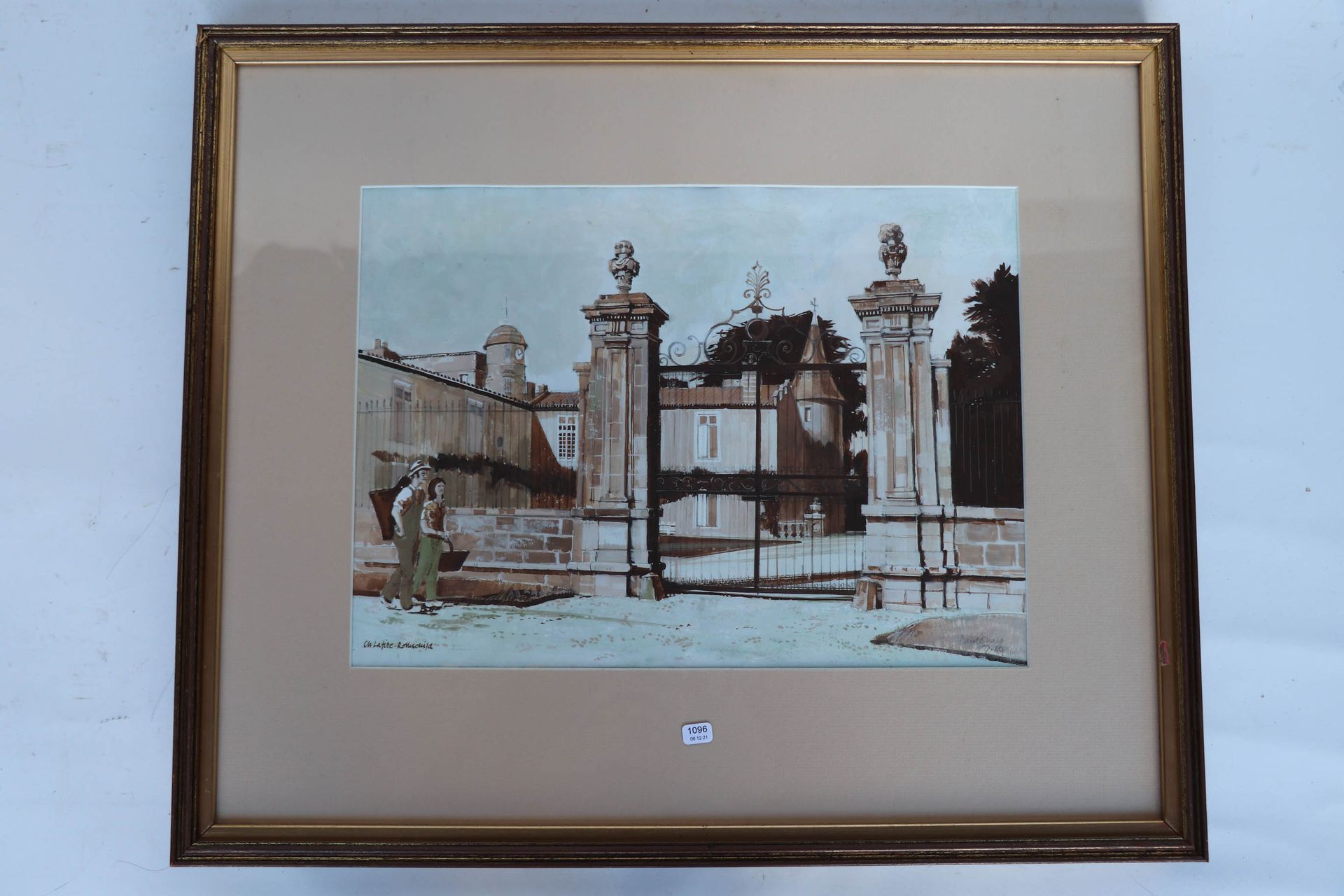 Null SHARP Paul (XXe). "Château Lafite Rotschield". Gouache signée en bas à droi&hellip;