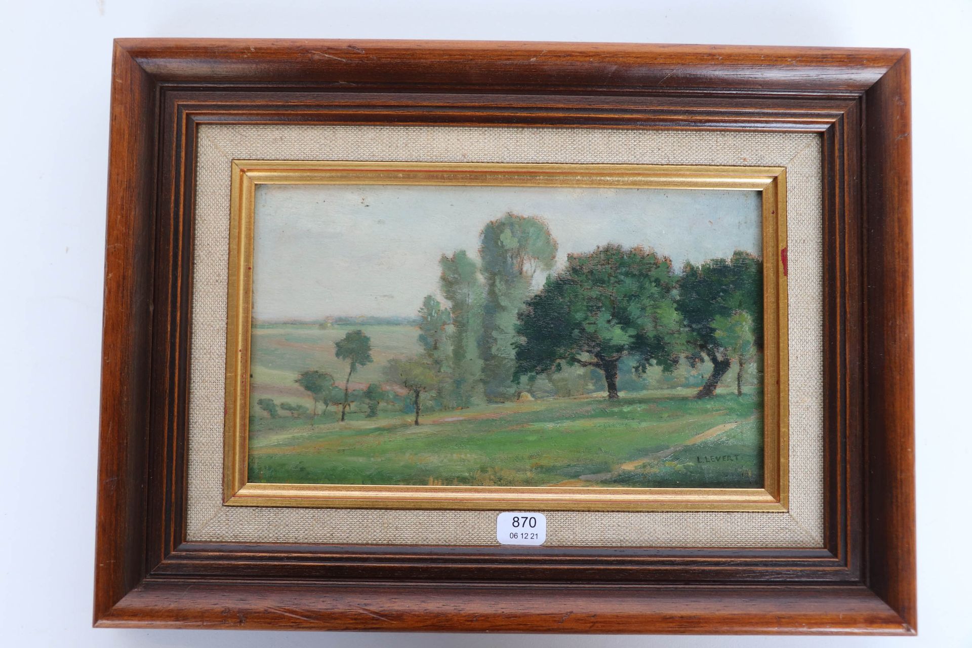 Null LEVERT Leopold (?/1882). "Landschaft". Öl auf Tafel, unten rechts signiert.&hellip;