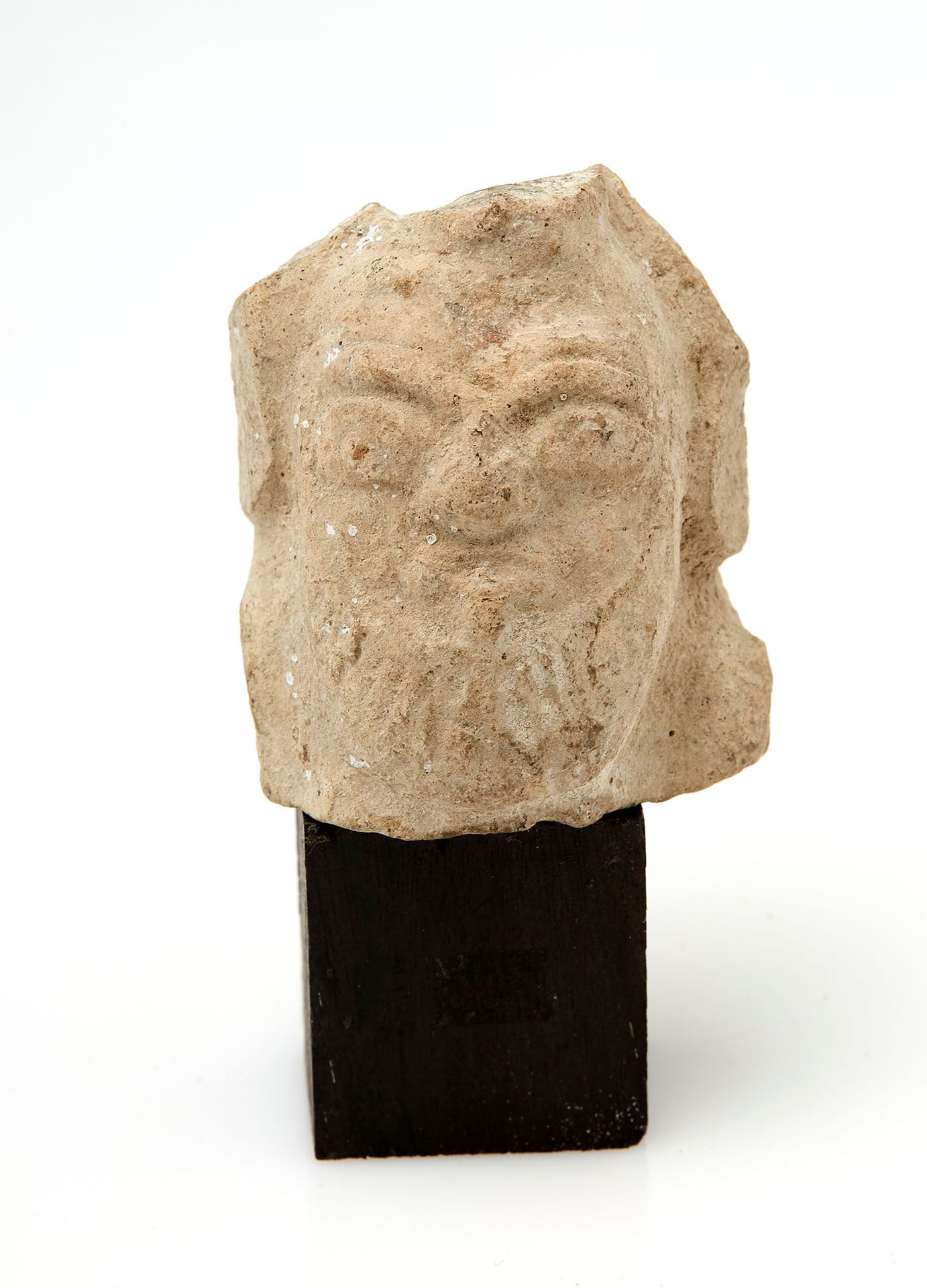 Null Limestone head of a bearded philosopher. Near East, 1st to 2nd century A.D.&hellip;