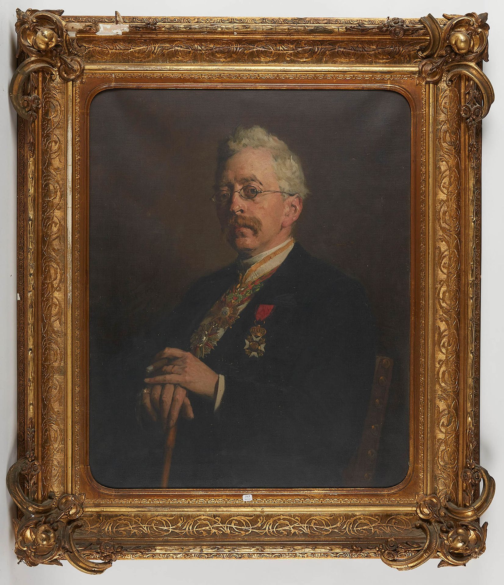 Null DE LA HOESE Jean (1846/1917). "Retrato del Sr. Guillaume Adriaens". Óleo so&hellip;