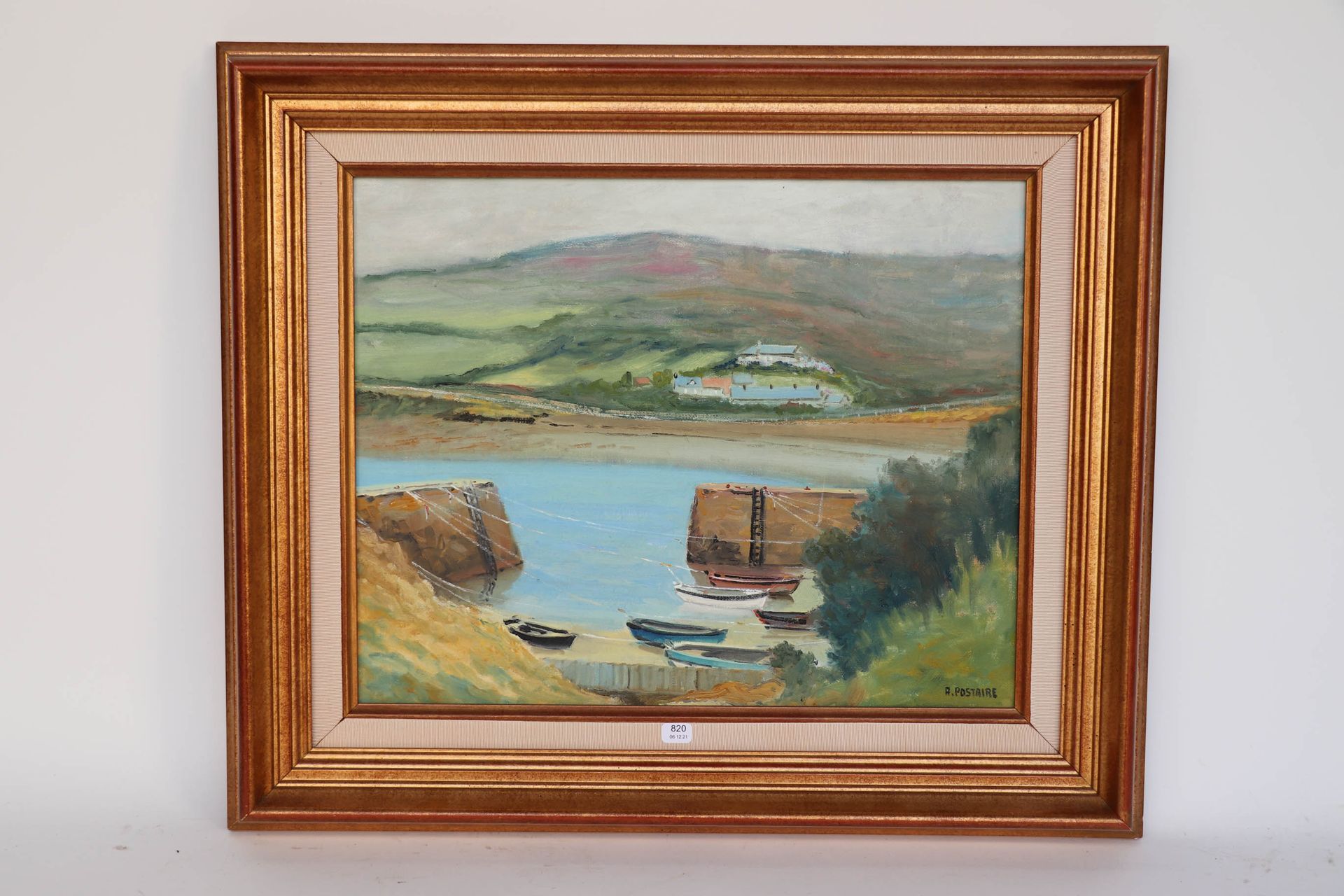 Null POSTAIRE André (XXth). "Port racine". Oil on canvas signed lower right. 33 &hellip;