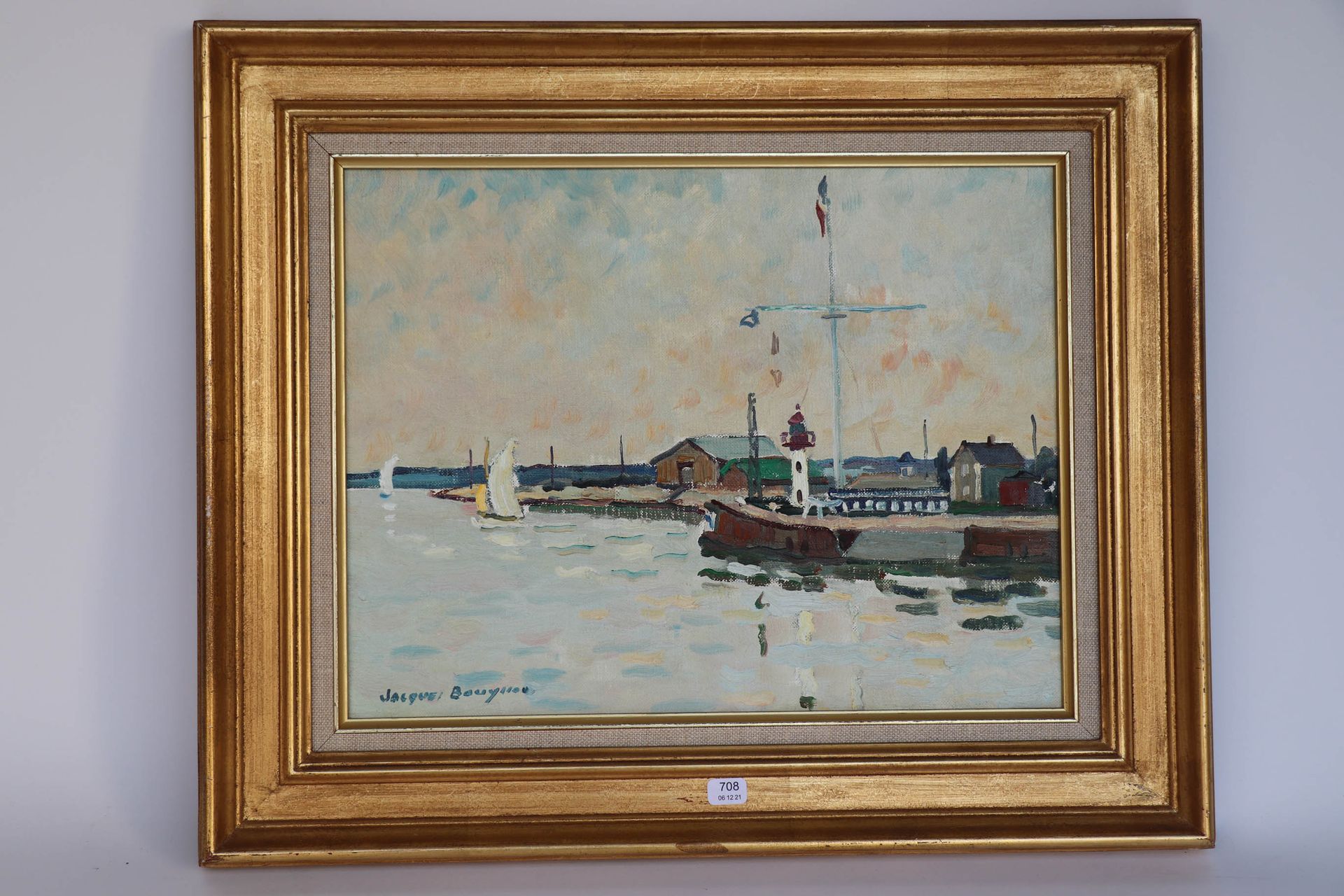 Null BOUYSSOU Jacques (1926/1997). "Honfleur July 1967". Oil on canvas signed lo&hellip;