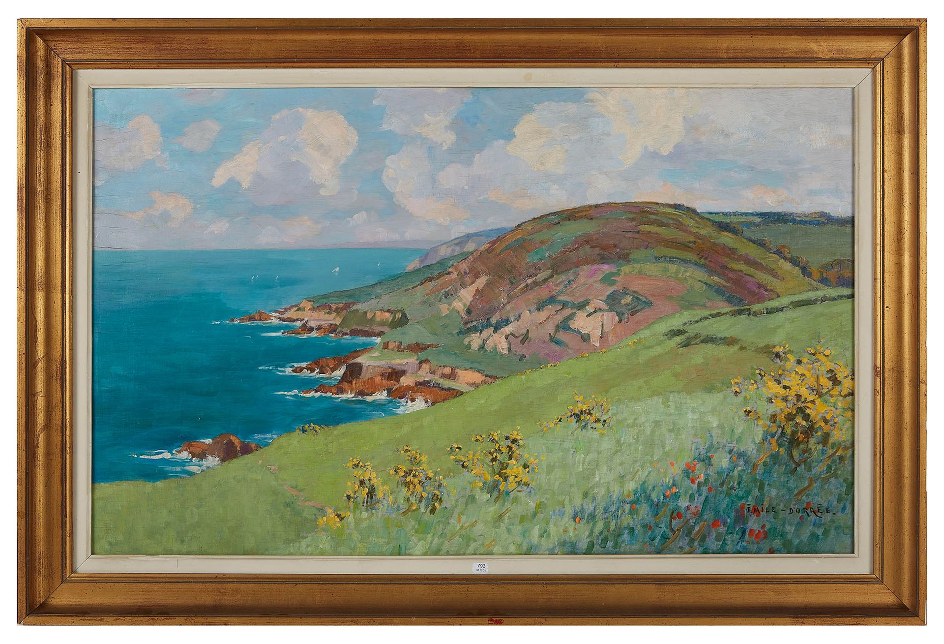 Null 多里-埃米尔（1883/1959）。"Eculeville的高地"。右下角有签名的板面油画。