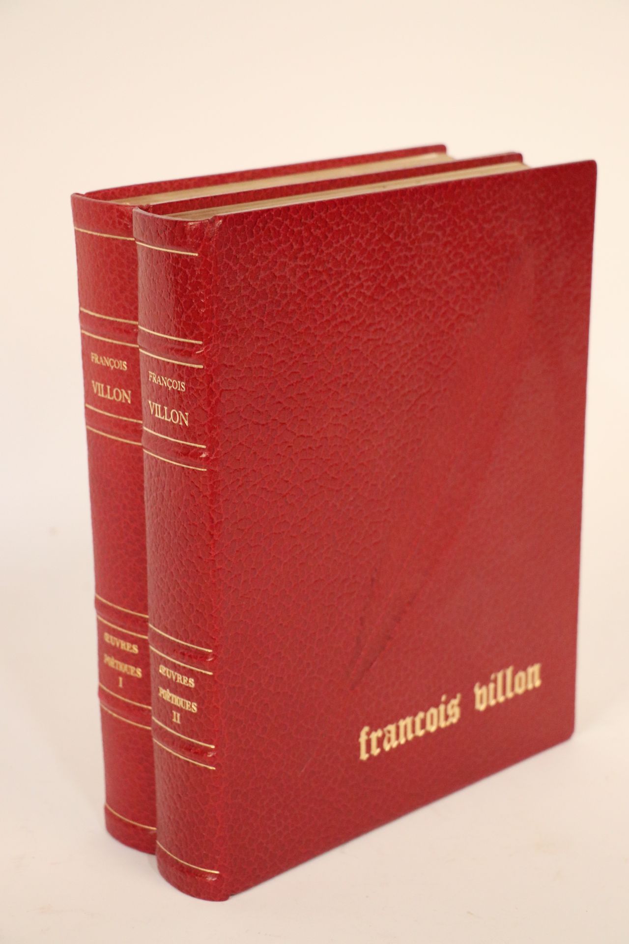 Null 
VILLON（弗朗索瓦）。Oeuvres poétiques》第一册《Les Testaments》，布里吉特-弗勒里的原创作品和绘画，第二册《po&hellip;
