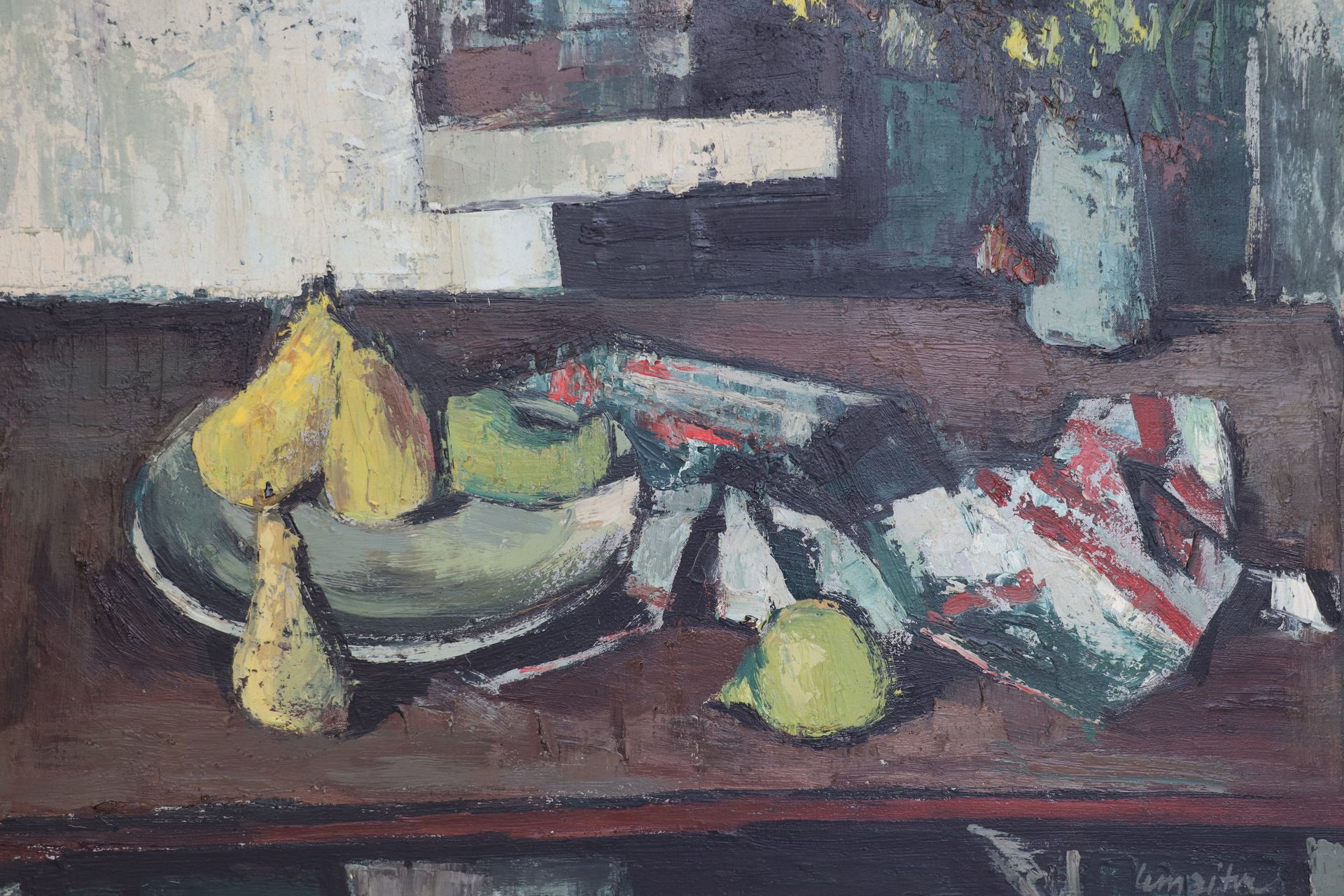 Null LEMAITRE André (1909/1995)."水果静物"。布面油画，右下角有签名。60 x 73。
