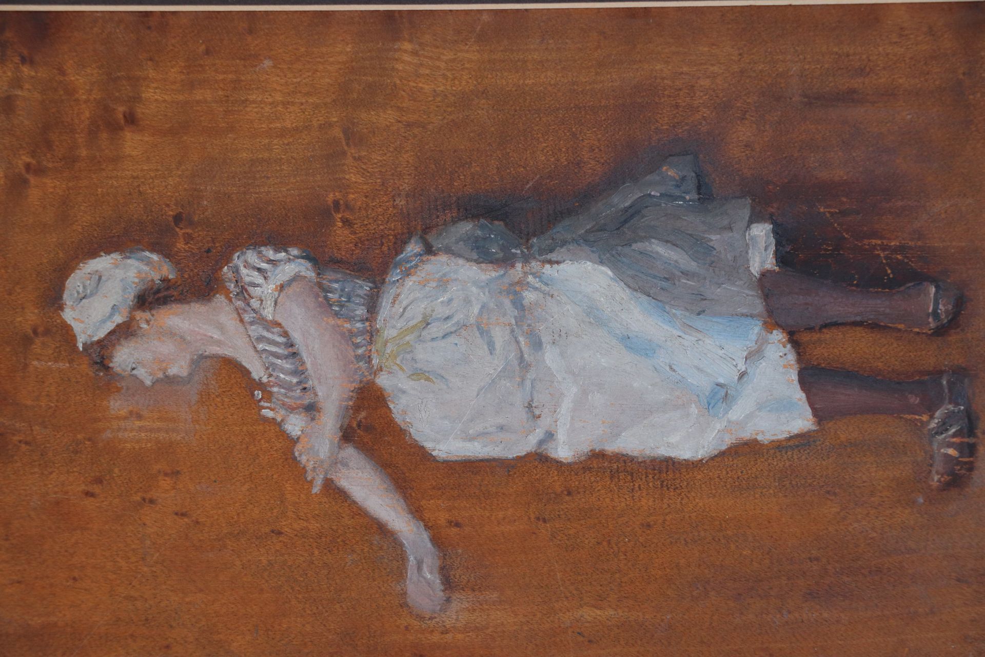Null Anonym. "Die junge Frau". Öl auf Leinwand. 25,5 x 14,5.