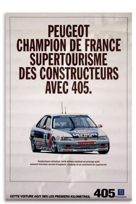 SUPERPRODUCTION SUPERTOURISME Lot de 6 affiches représentant les Peugeot 505, 40&hellip;