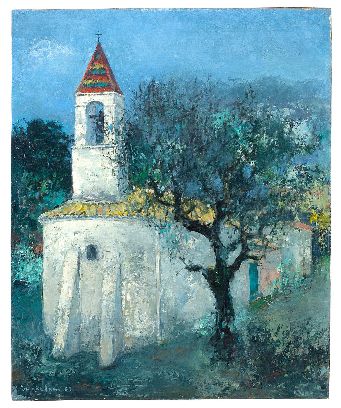 VU CAO DAM (1908-2000) 
礼拜堂，1963年

布面油画，左下方有签名和日期

73 x 60 cm - 28 3/4 x 23 5/8 &hellip;
