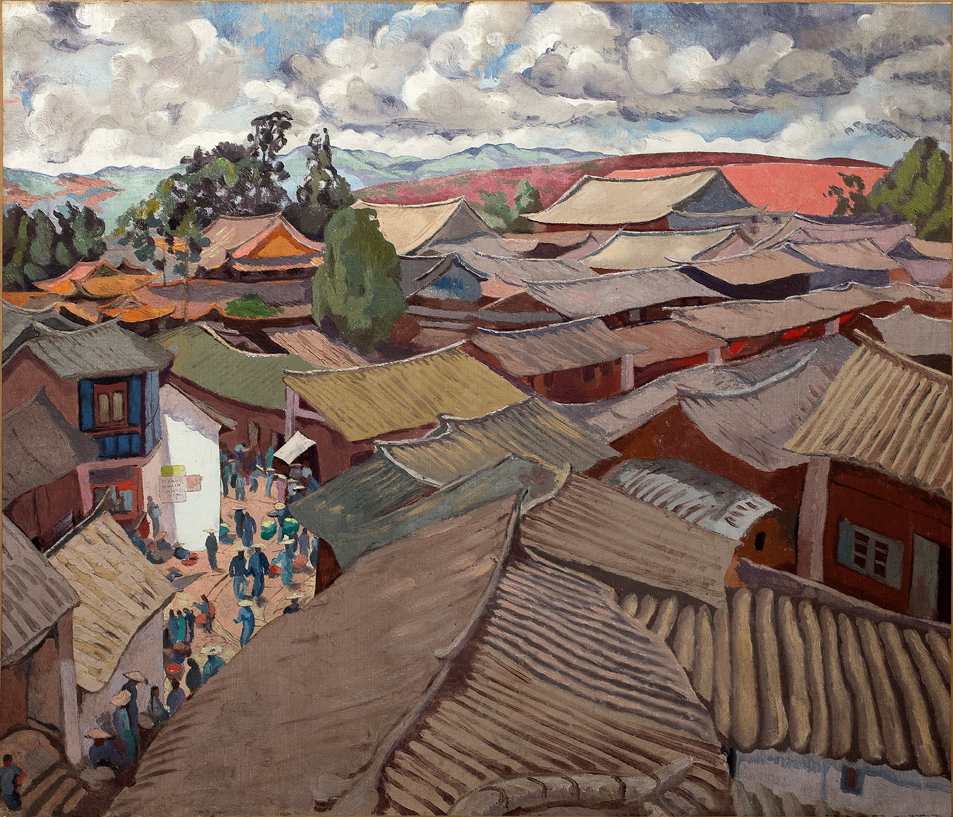 ALIX AYMÉ (1894-1989) 
云浮的屋顶

布面油画，位于背面的担架上

60.3 x 69.3 cm - 23 3/4 x 27 1/4 in&hellip;