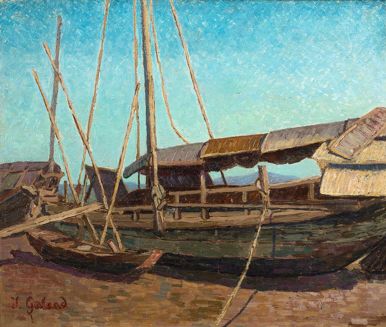 JULES GALAND (1870-1924) 
普吉岛，1910年2月

木板油画，左下方有签名，背面有标题、日期和会签 

46.5 x 55 cm - &hellip;