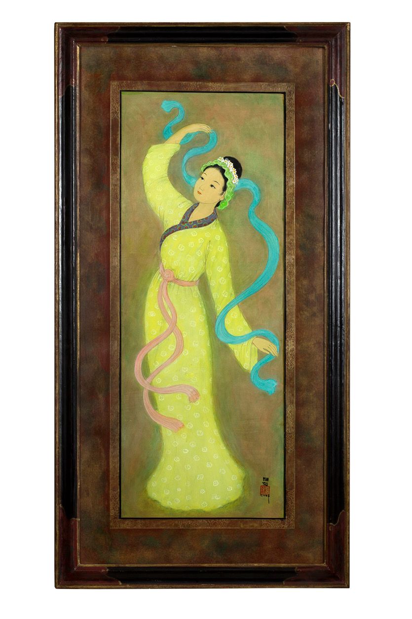 MAI TRUNG THU (1906-1980) 
La danse du foulard, 1979

Encre et couleurs sur soie&hellip;