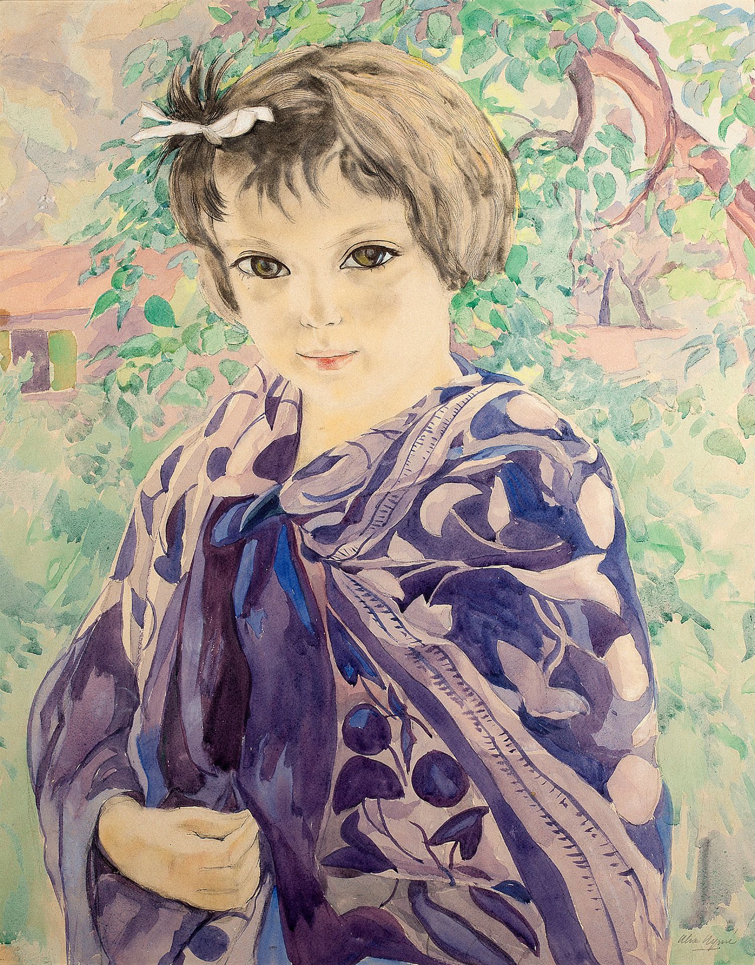 ALIX AYMÉ (1894-1989) 
女孩

纸上水彩画，右下角有签名

51.5 x 40.5 cm - 20 1/4 x 15 7/8 in.

纸&hellip;